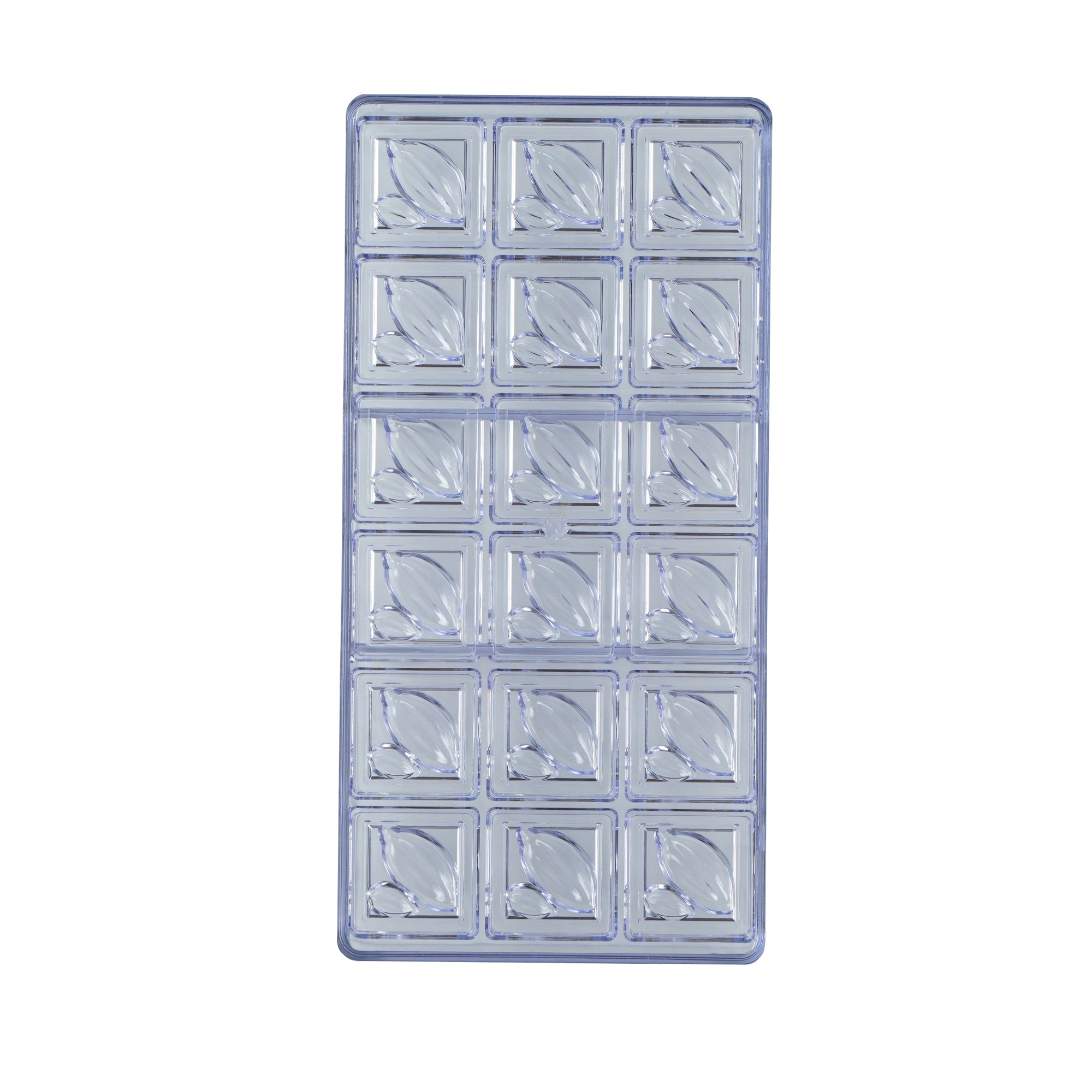 Pastry Tek Polycarbonate Cocoa Bean Block Candy / Chocolate Mold - 18-Compartment - 1 count box