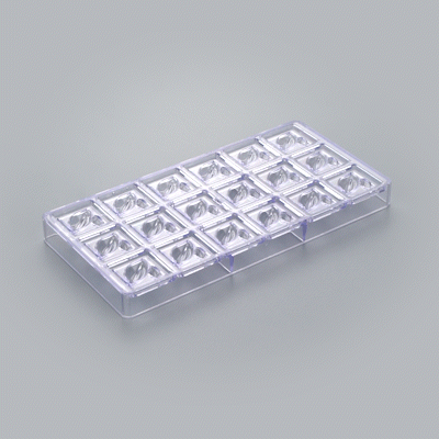 Pastry Tek Polycarbonate Cocoa Bean Block Candy / Chocolate Mold - 18-Compartment - 1 count box