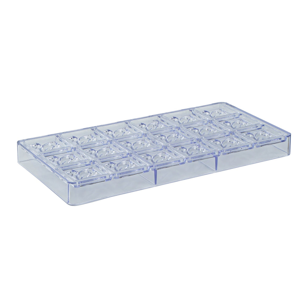 Pastry Tek Polycarbonate Cocoa Bean Block Candy / Chocolate Mold - 18-Compartment - 1 count box