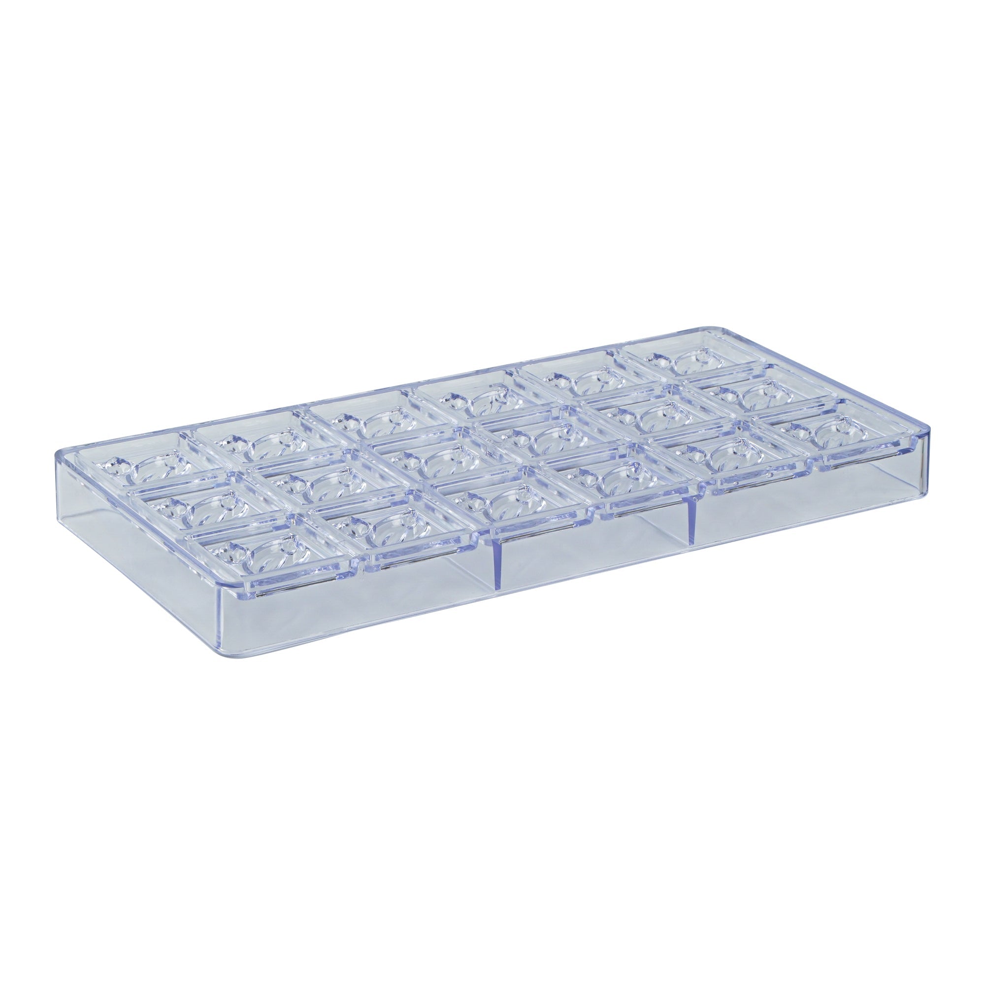 Pastry Tek Polycarbonate Cocoa Bean Block Candy / Chocolate Mold - 18-Compartment - 1 count box