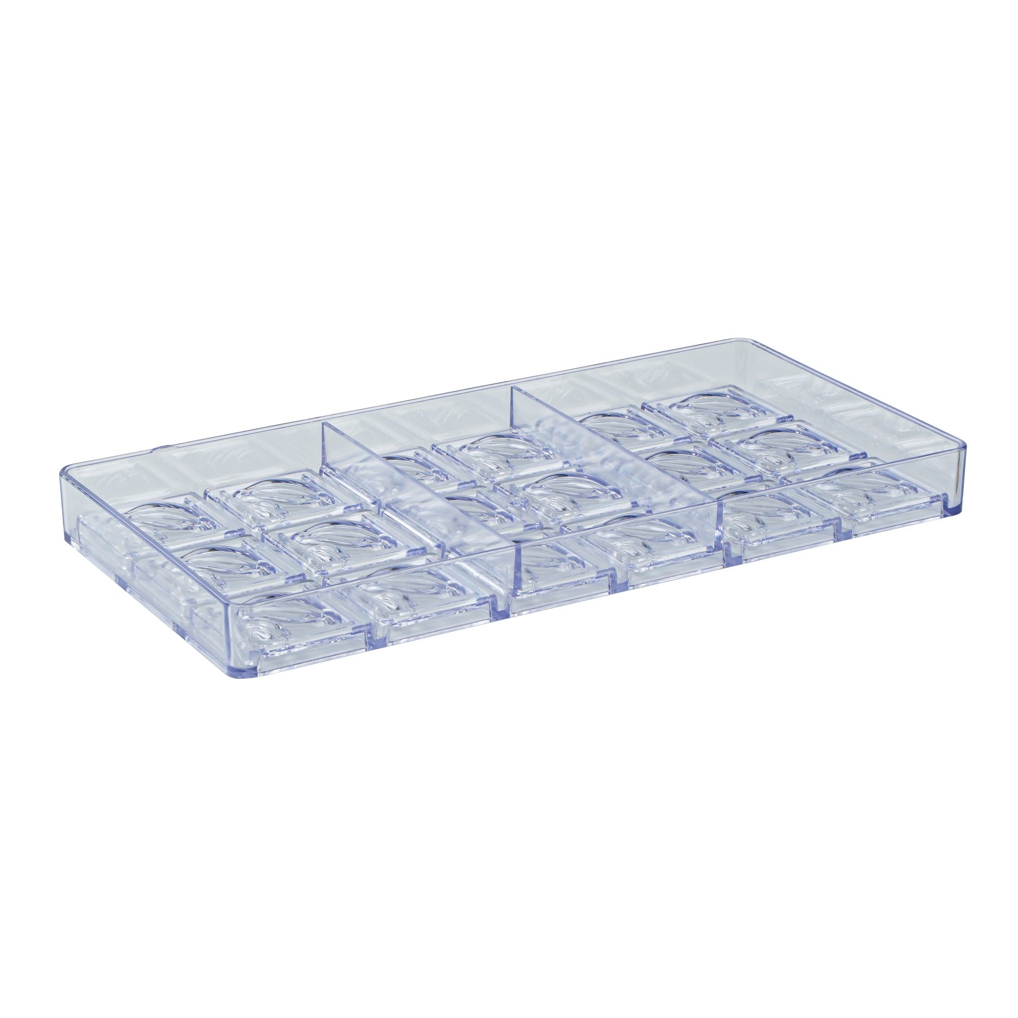 Pastry Tek Polycarbonate Cocoa Bean Block Candy / Chocolate Mold - 18-Compartment - 1 count box