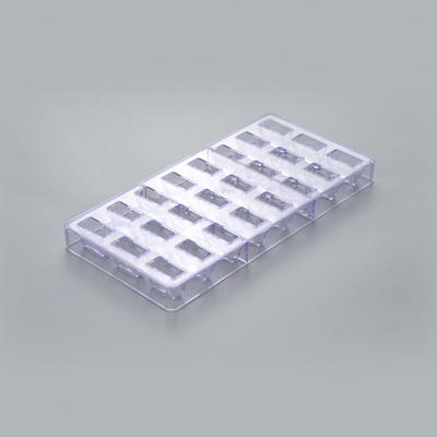 Pastry Tek Polycarbonate Triangle Bar Candy / Chocolate Mold - 24-Compartment - 1 count box