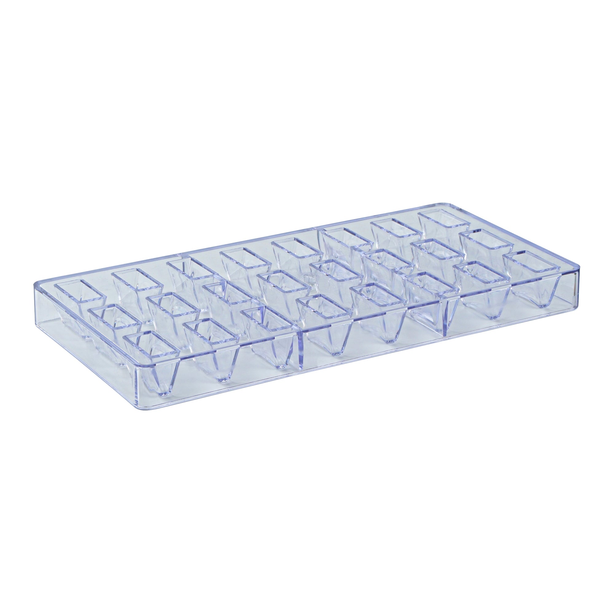 Pastry Tek Polycarbonate Triangle Bar Candy / Chocolate Mold - 24-Compartment - 1 count box
