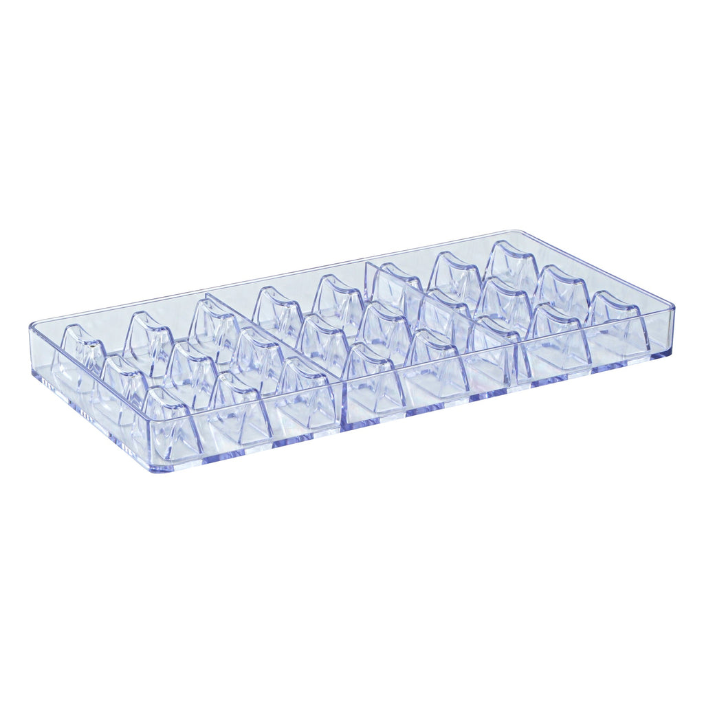 Pastry Tek Polycarbonate Triangle Bar Candy / Chocolate Mold - 24-Compartment - 1 count box