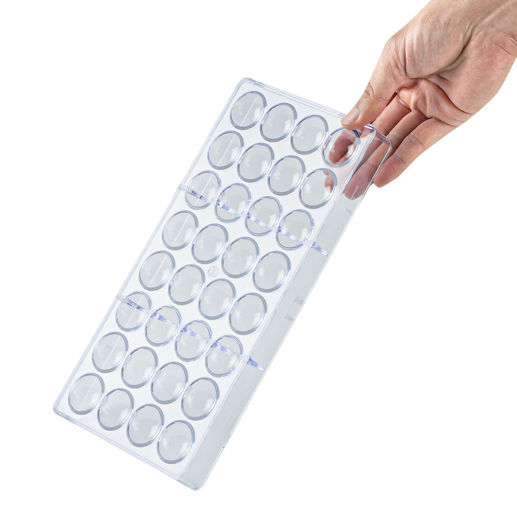 Pastry Tek Polycarbonate Half Sphere Candy / Chocolate Mold - 32-Compartment - 1 count box