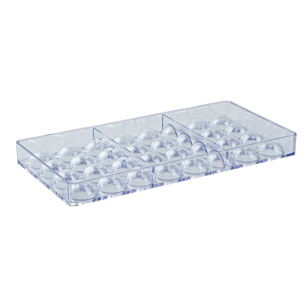 Pastry Tek Polycarbonate Half Sphere Candy / Chocolate Mold - 32-Compartment - 1 count box