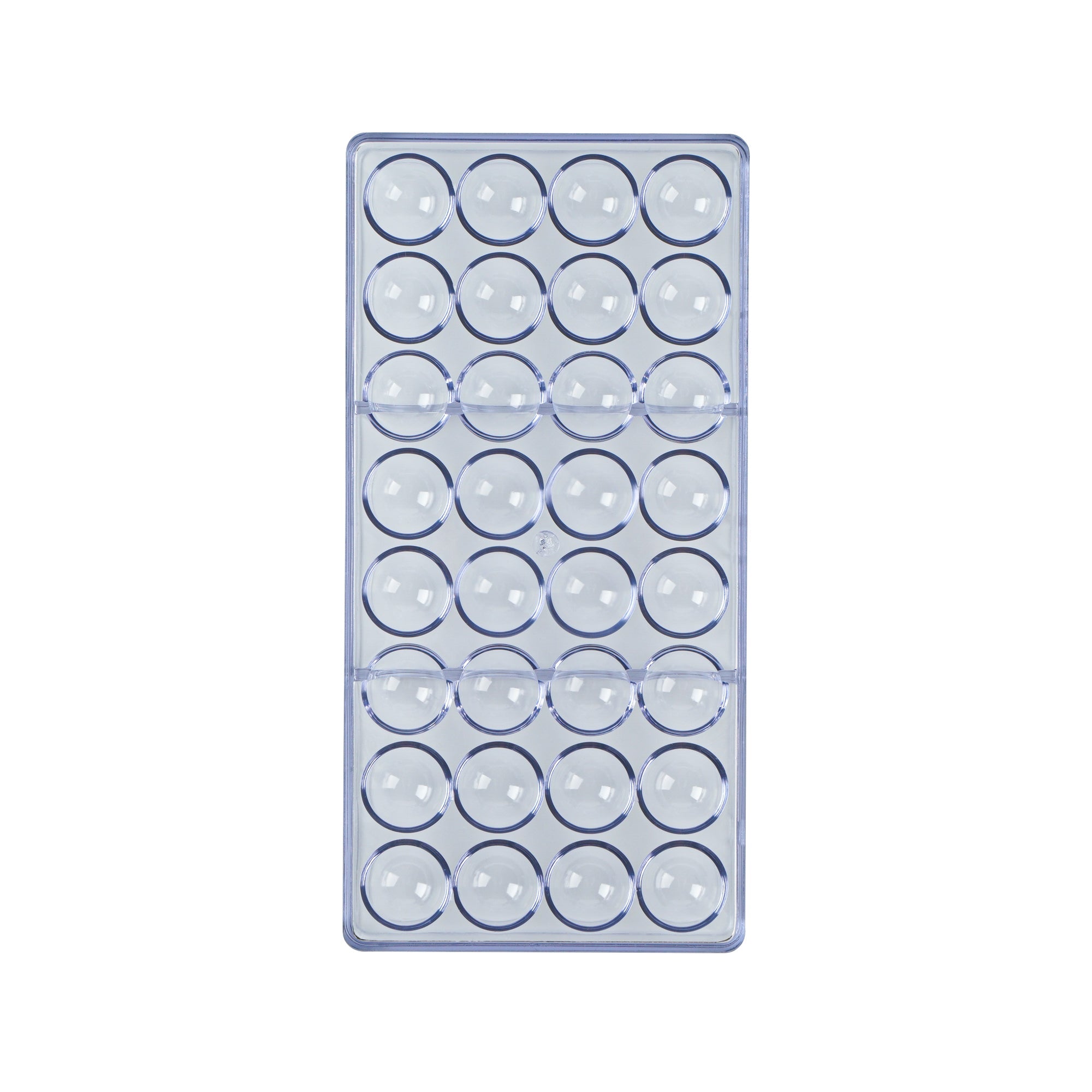 Pastry Tek Polycarbonate Half Sphere Candy / Chocolate Mold - 32-Compartment - 10 count box