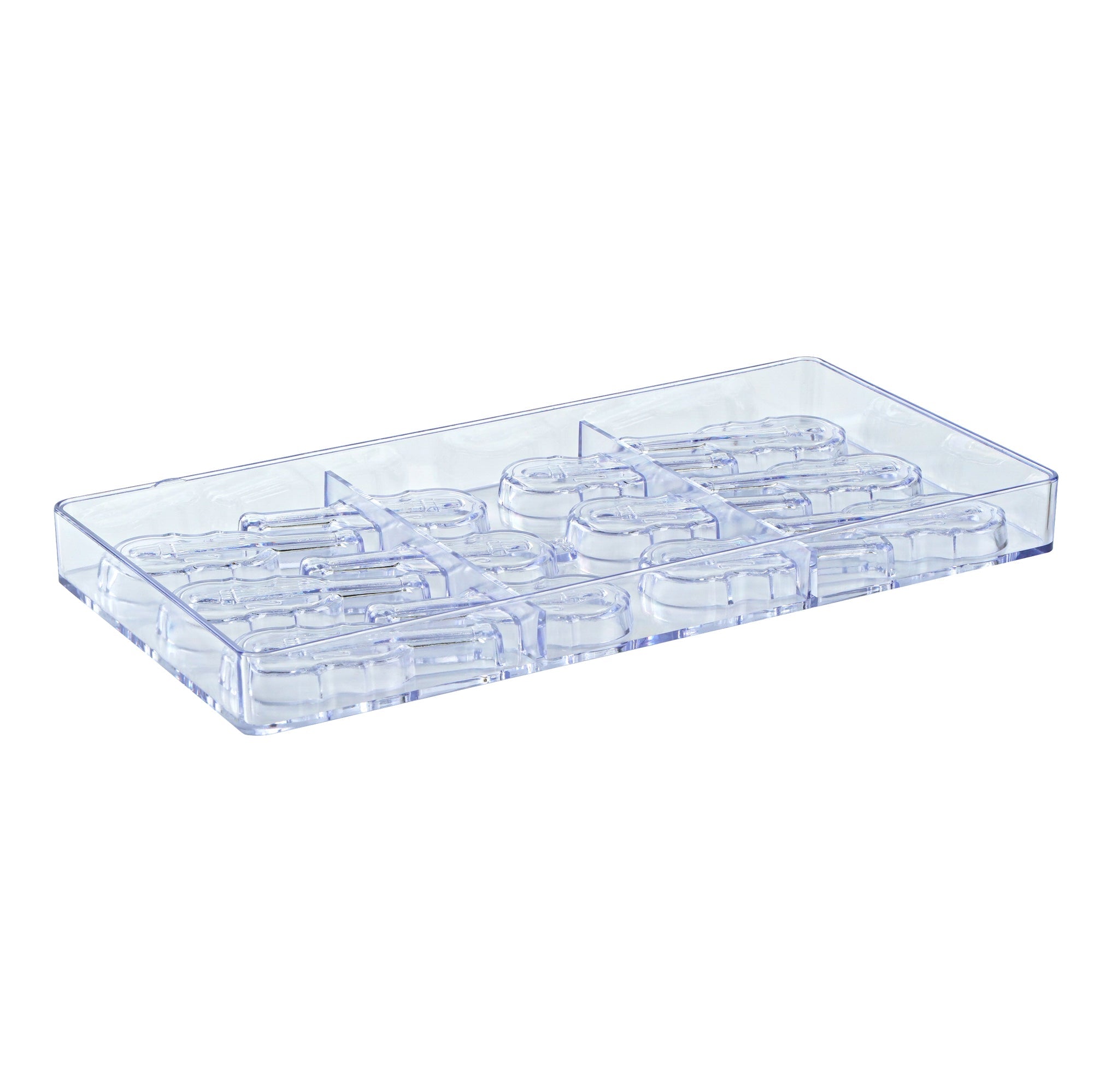 Pastry Tek Polycarbonate Violin Candy / Chocolate Mold - 12-Compartment - 1 count box