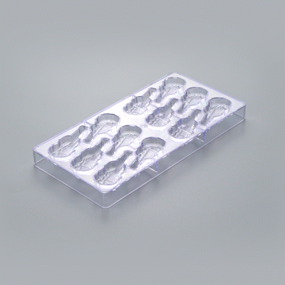 Pastry Tek Polycarbonate Violin Candy / Chocolate Mold - 12-Compartment - 10 count box