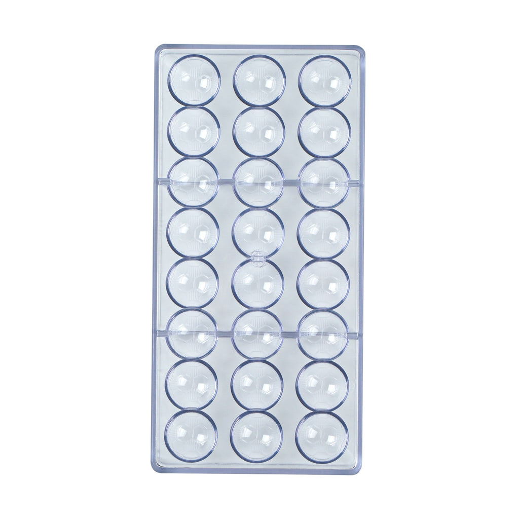 Pastry Tek Polycarbonate Soccer Ball Candy / Chocolate Mold - 24-Compartment - 1 count box
