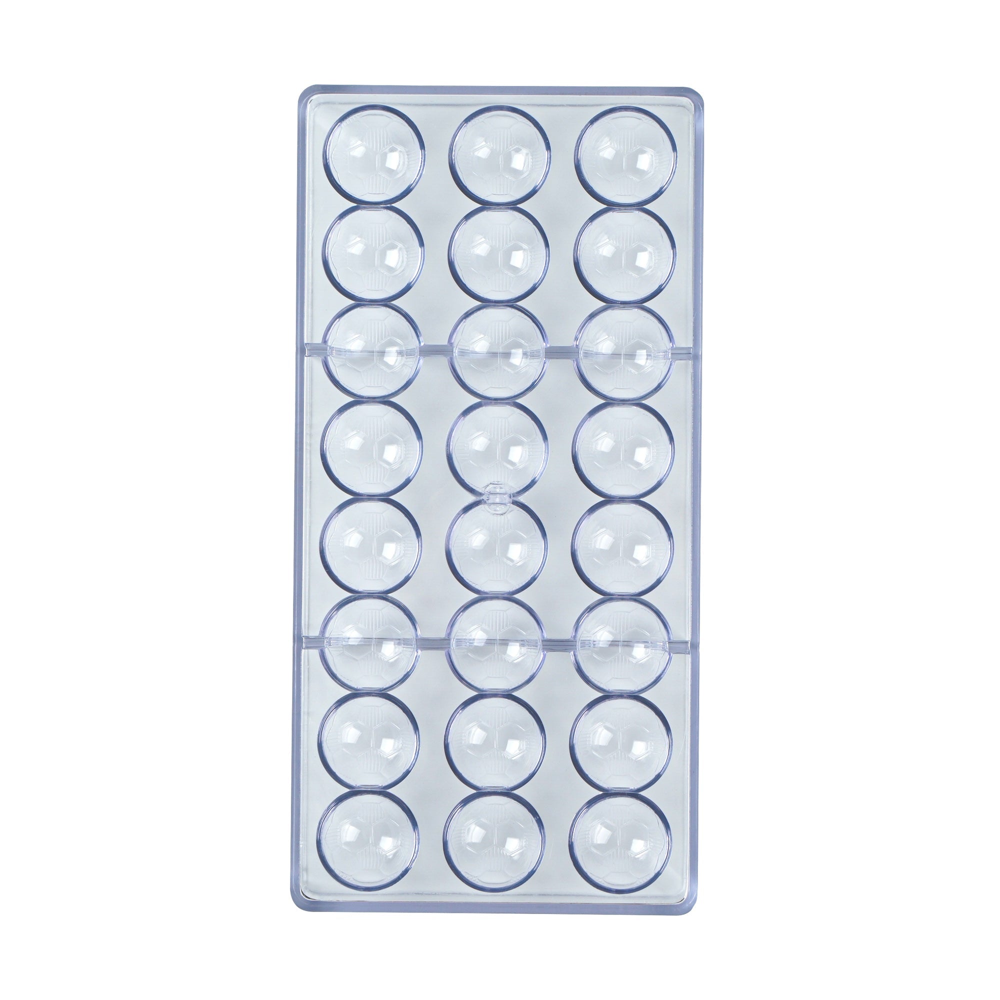 Pastry Tek Polycarbonate Soccer Ball Candy / Chocolate Mold - 24-Compartment - 1 count box
