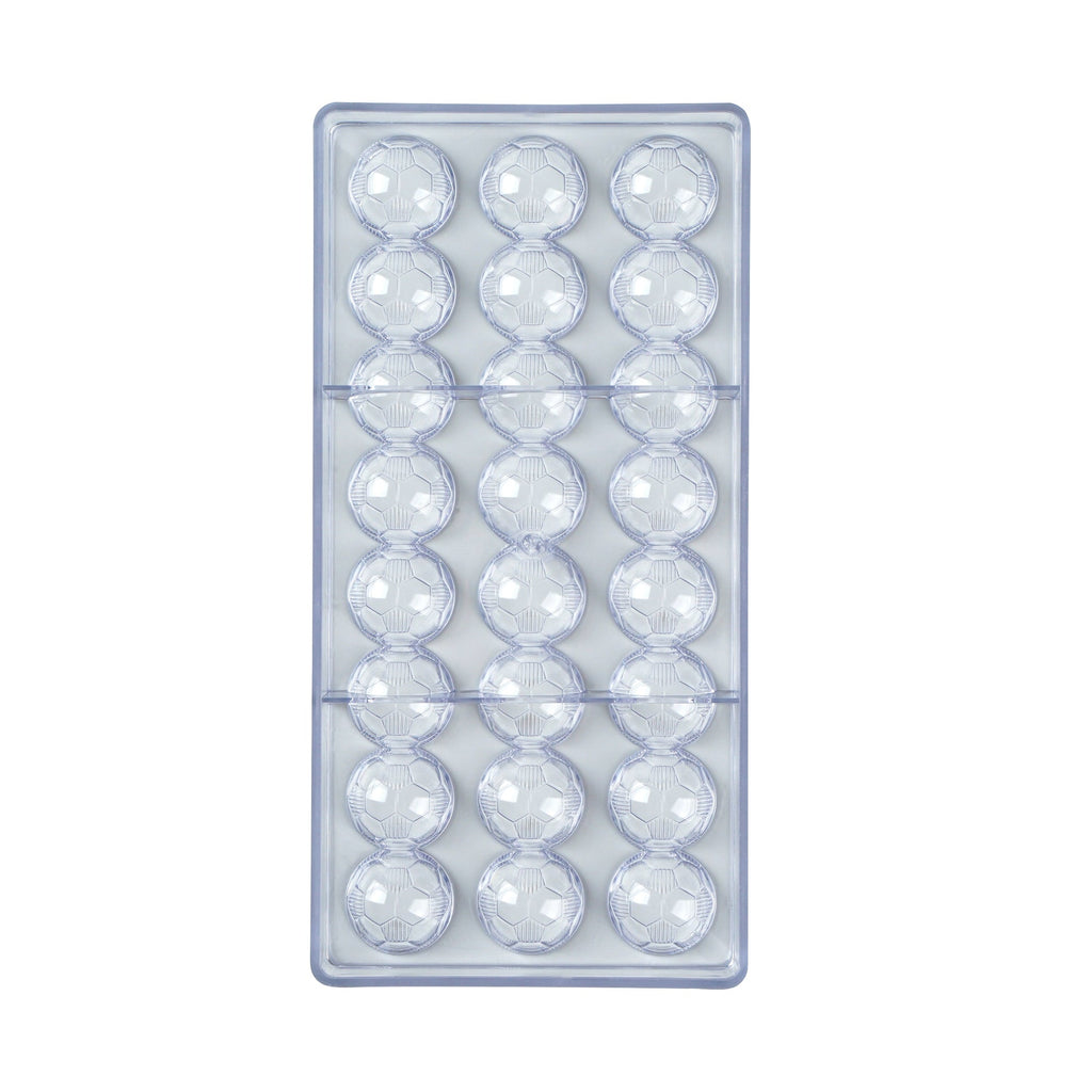 Pastry Tek Polycarbonate Soccer Ball Candy / Chocolate Mold - 24-Compartment - 1 count box