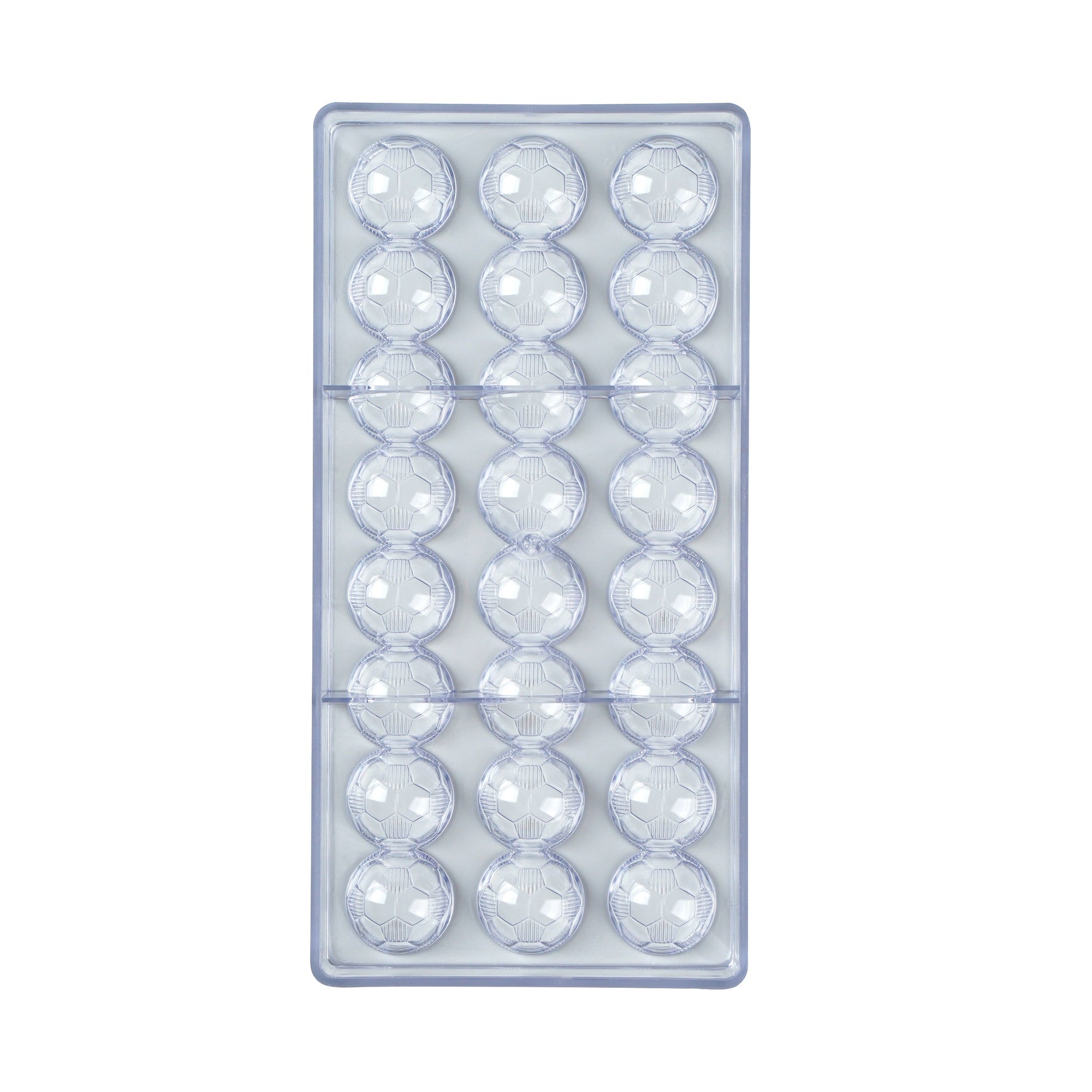 Pastry Tek Polycarbonate Soccer Ball Candy / Chocolate Mold - 24-Compartment - 1 count box
