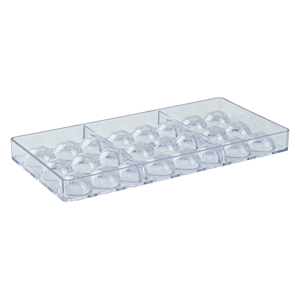 Pastry Tek Polycarbonate Soccer Ball Candy / Chocolate Mold - 24-Compartment - 1 count box