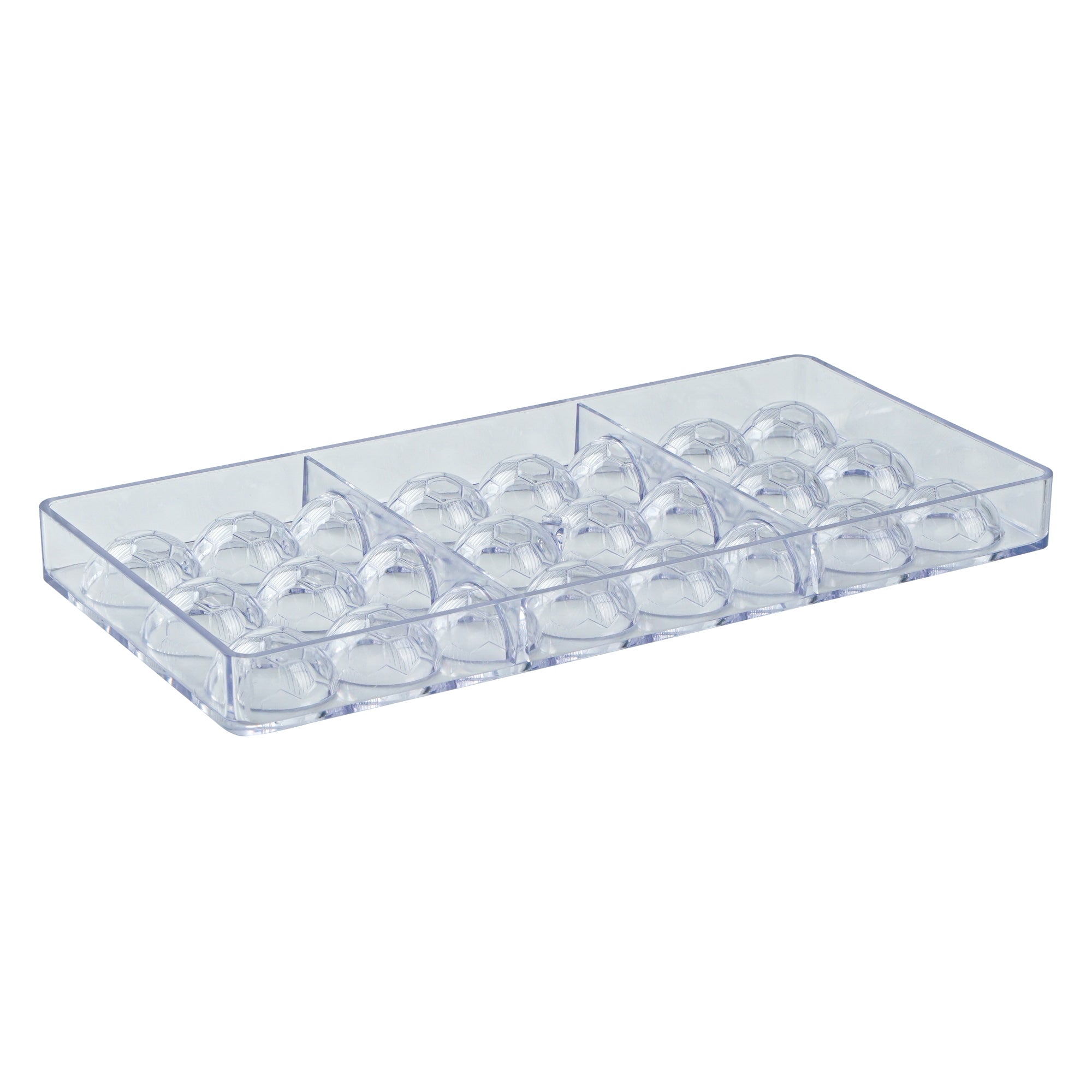 Pastry Tek Polycarbonate Soccer Ball Candy / Chocolate Mold - 24-Compartment - 1 count box