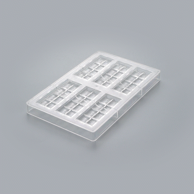 Pastry Tek Polycarbonate Break-Apart Candy / Chocolate Mold - 6-Compartment - 10 count box