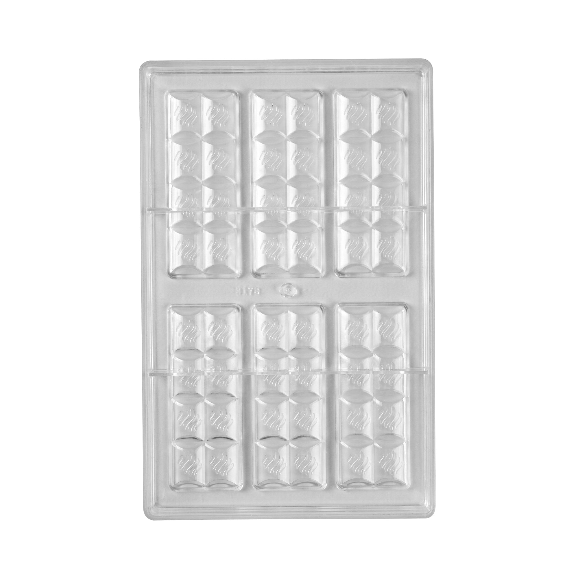 Pastry Tek Polycarbonate Break-Apart Candy / Chocolate Mold - 6-Compartment - 10 count box