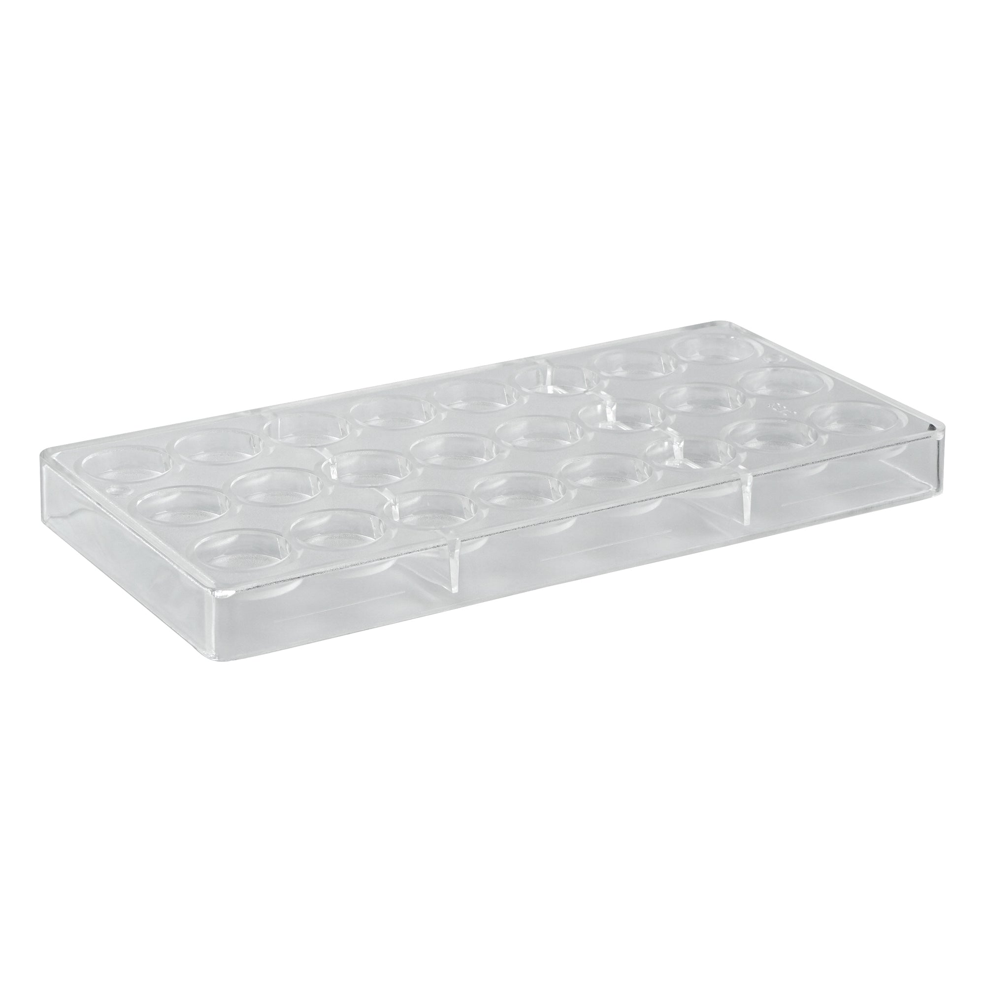 Pastry Tek Polycarbonate Cylinder Shape Candy / Chocolate Mold - 24-Compartment - 1 count box
