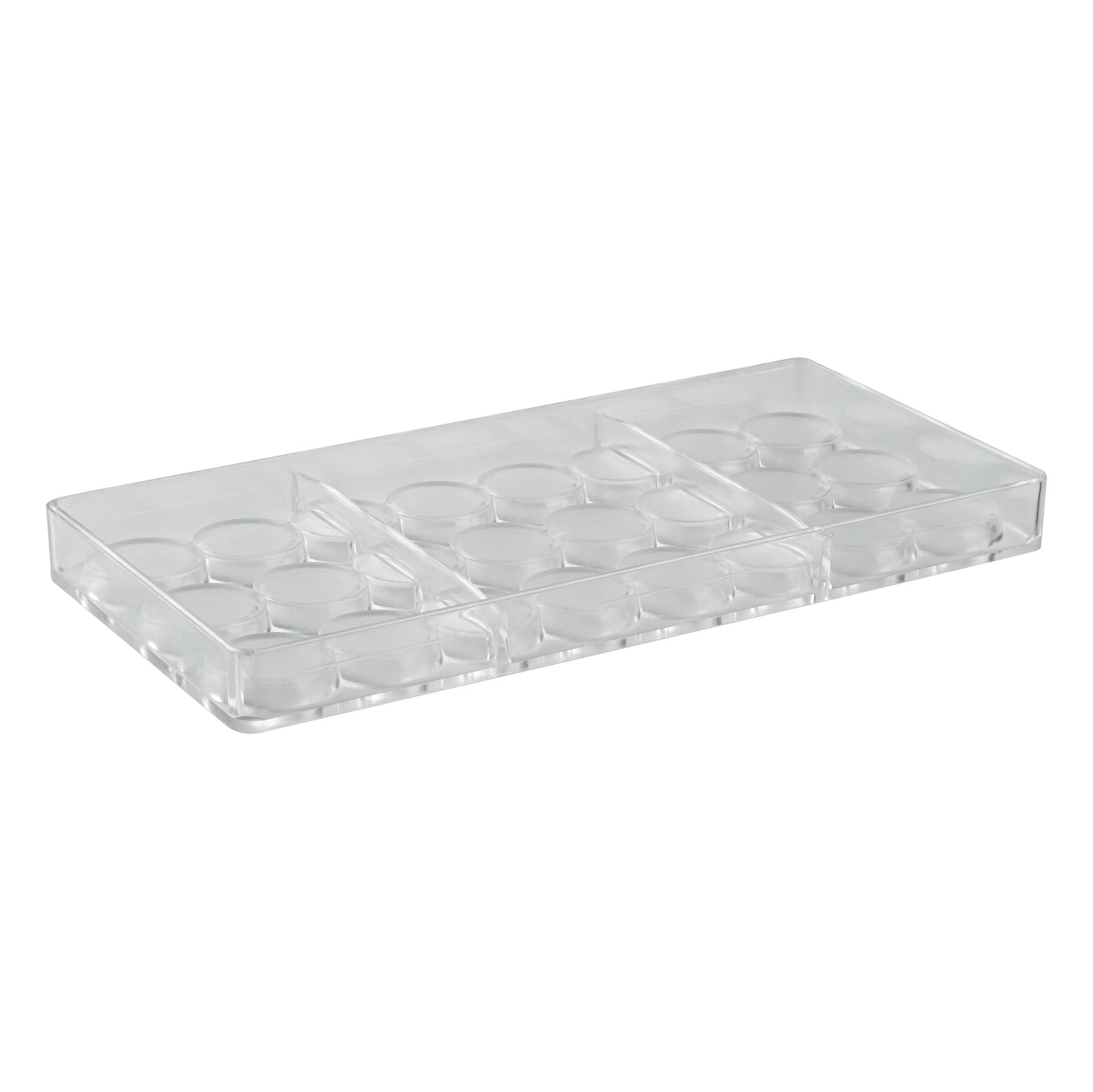 Pastry Tek Polycarbonate Cylinder Shape Candy / Chocolate Mold - 24-Compartment - 1 count box