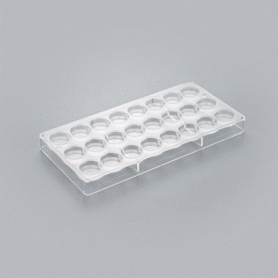 Pastry Tek Polycarbonate Cylinder Shape Candy / Chocolate Mold - 24-Compartment - 10 count box