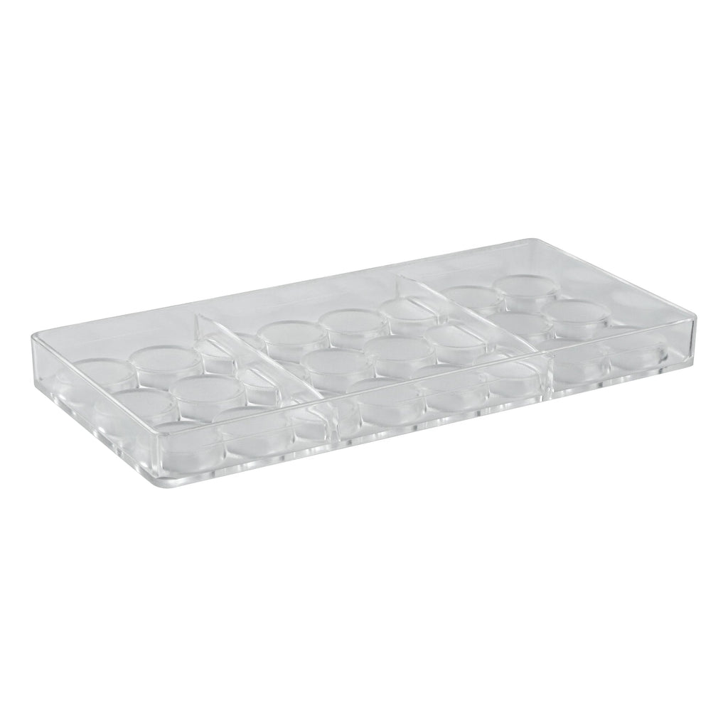Pastry Tek Polycarbonate Cylinder Shape Candy / Chocolate Mold - 24-Compartment - 10 count box