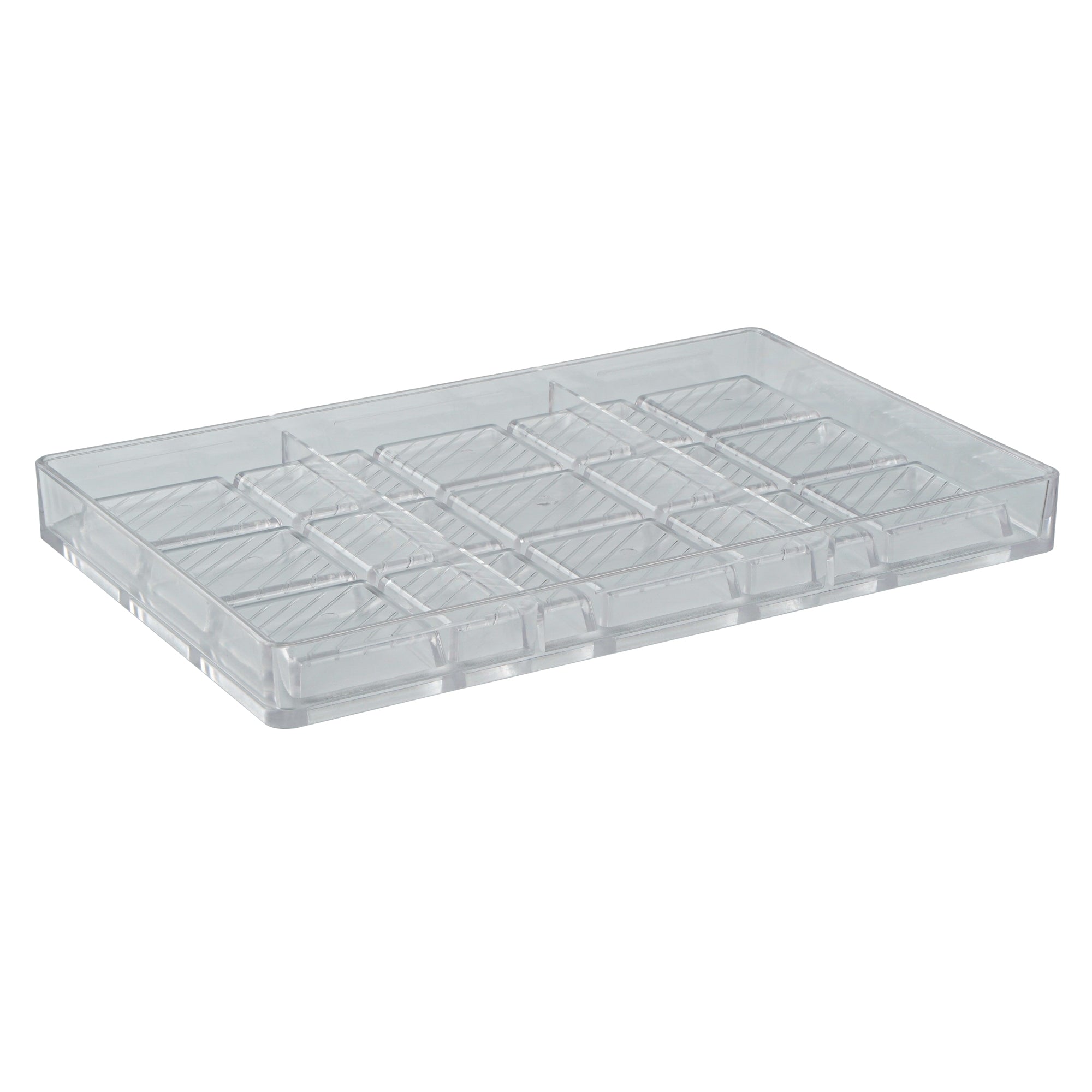 Pastry Tek Polycarbonate Square with Lines Candy / Chocolate Mold - 15-Compartment - 1 count box