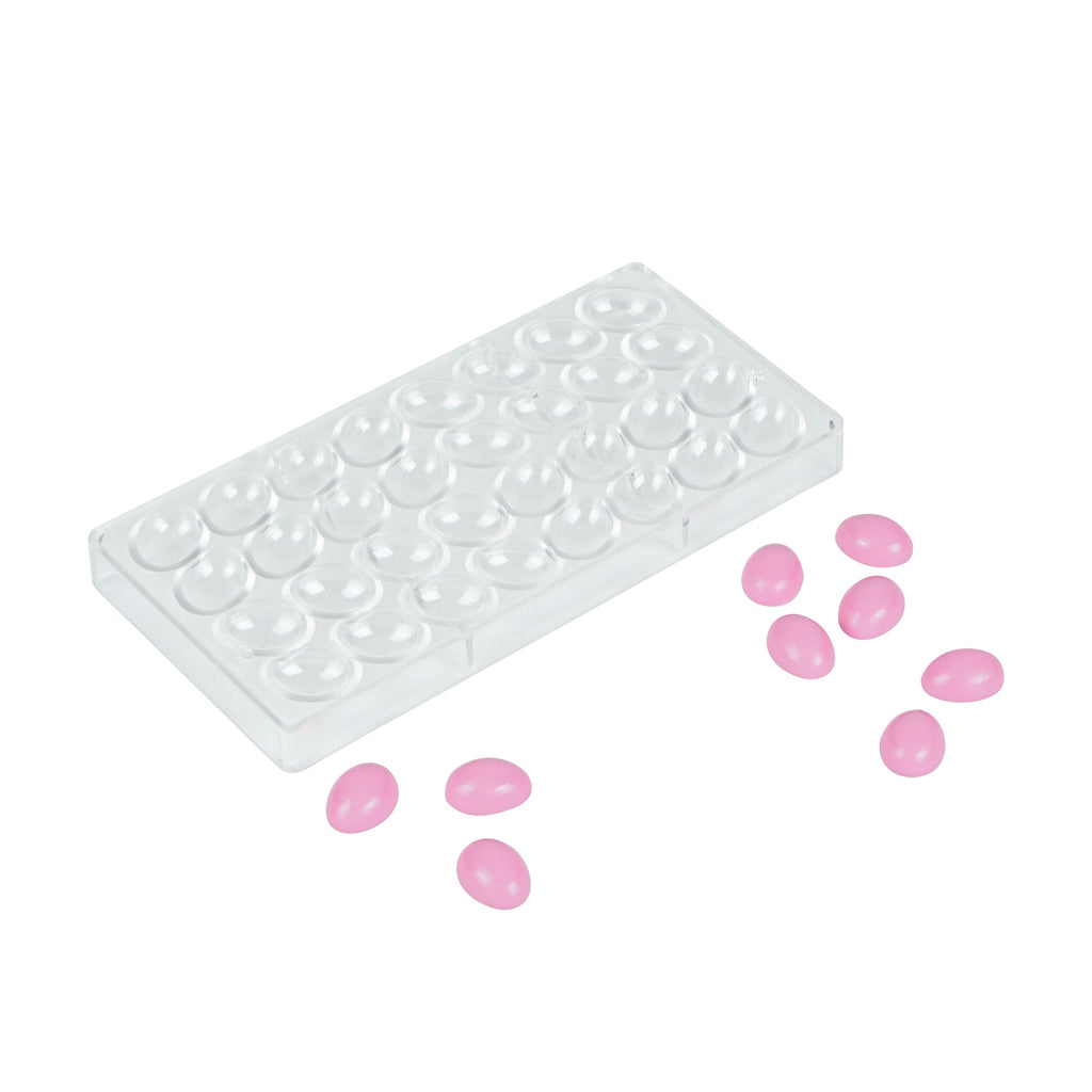 Pastry Tek Polycarbonate Egg Candy / Chocolate Mold - 32-Compartment - 1 count box
