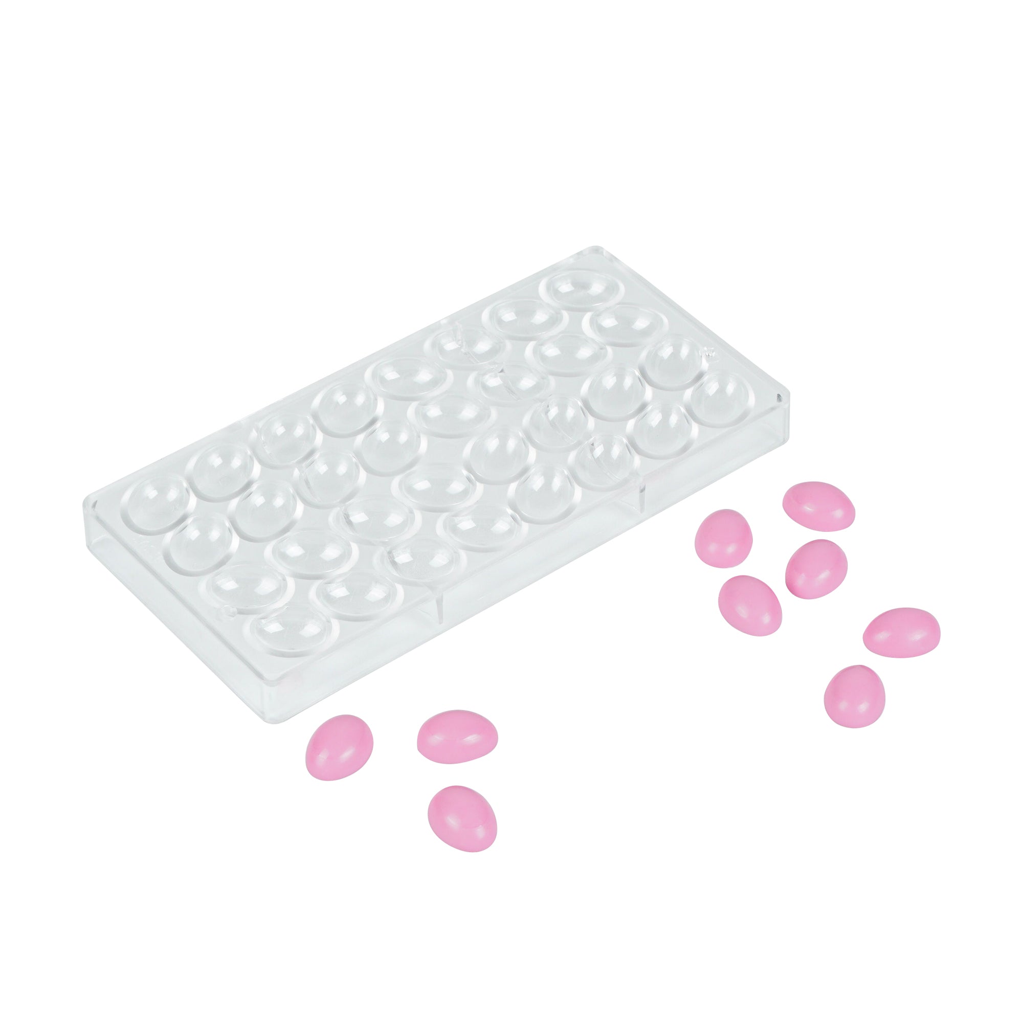 Pastry Tek Polycarbonate Egg Candy / Chocolate Mold - 32-Compartment - 1 count box