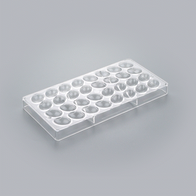 Pastry Tek Polycarbonate Egg Candy / Chocolate Mold - 32-Compartment - 10 count box