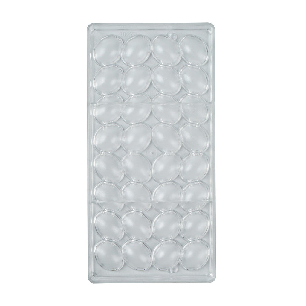Pastry Tek Polycarbonate Egg Candy / Chocolate Mold - 32-Compartment - 10 count box