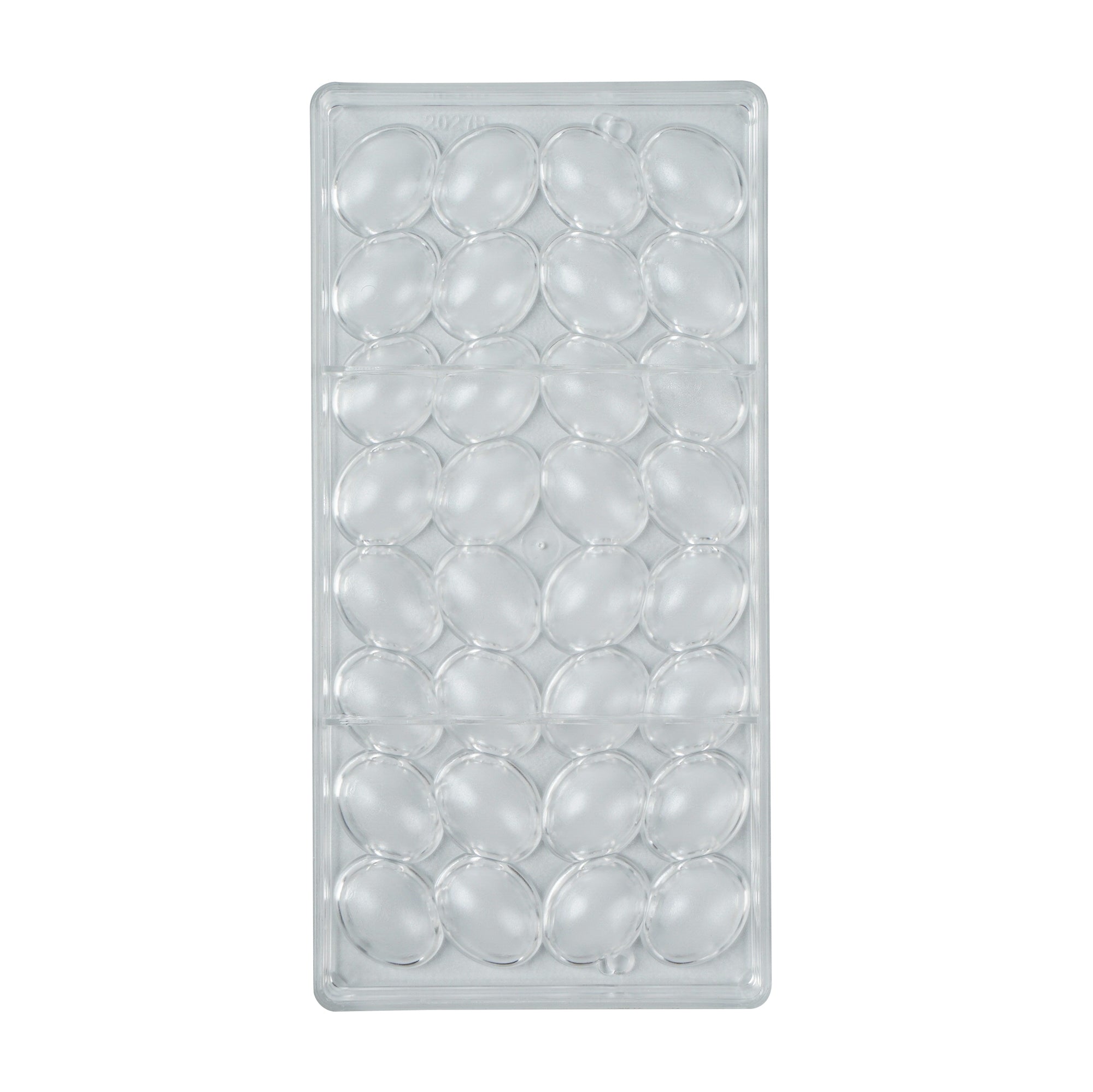 Pastry Tek Polycarbonate Egg Candy / Chocolate Mold - 32-Compartment - 10 count box