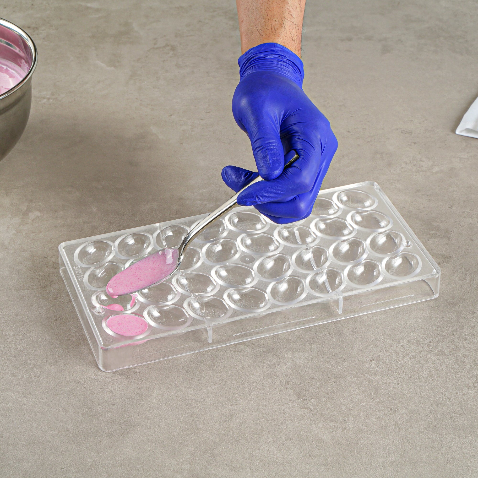 Pastry Tek Polycarbonate Egg Candy / Chocolate Mold - 32-Compartment - 10 count box