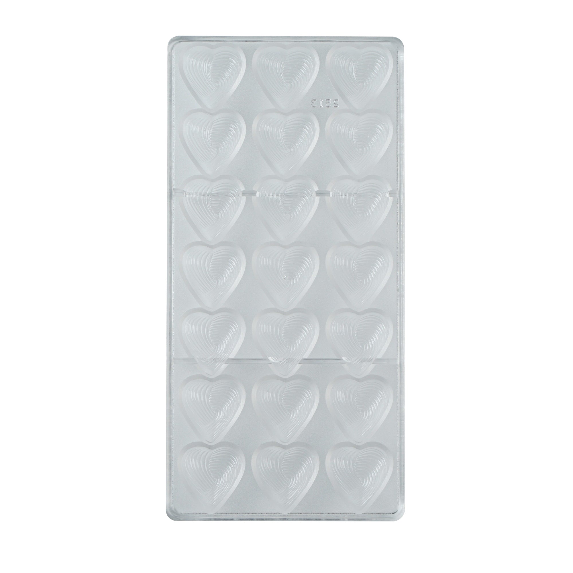 Pastry Tek Polycarbonate Thread Heart Candy / Chocolate Mold - 21-Compartment - 1 count box