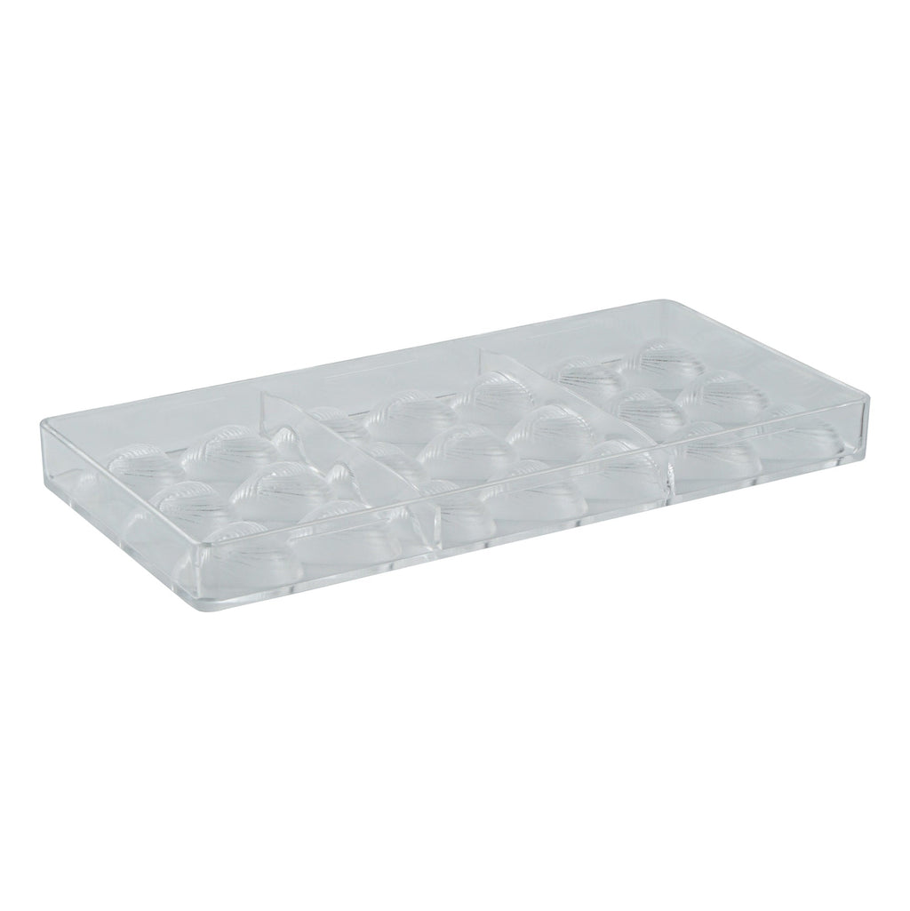 Pastry Tek Polycarbonate Thread Heart Candy / Chocolate Mold - 21-Compartment - 10 count box