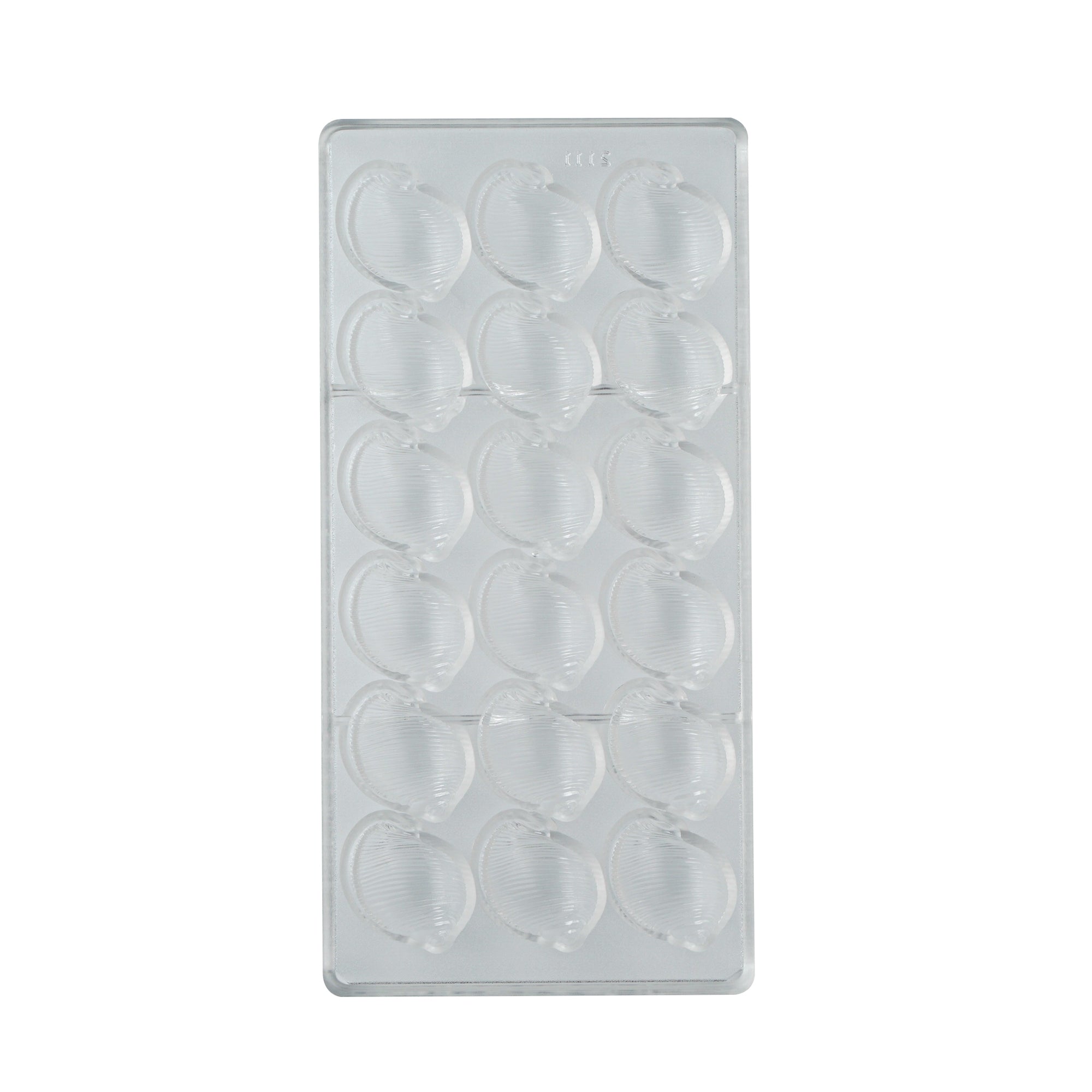 Pastry Tek Polycarbonate Sea Shell Candy / Chocolate Mold - 18-Compartment - 1 count box