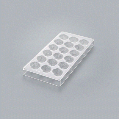 Pastry Tek Polycarbonate Sea Shell Candy / Chocolate Mold - 18-Compartment - 1 count box