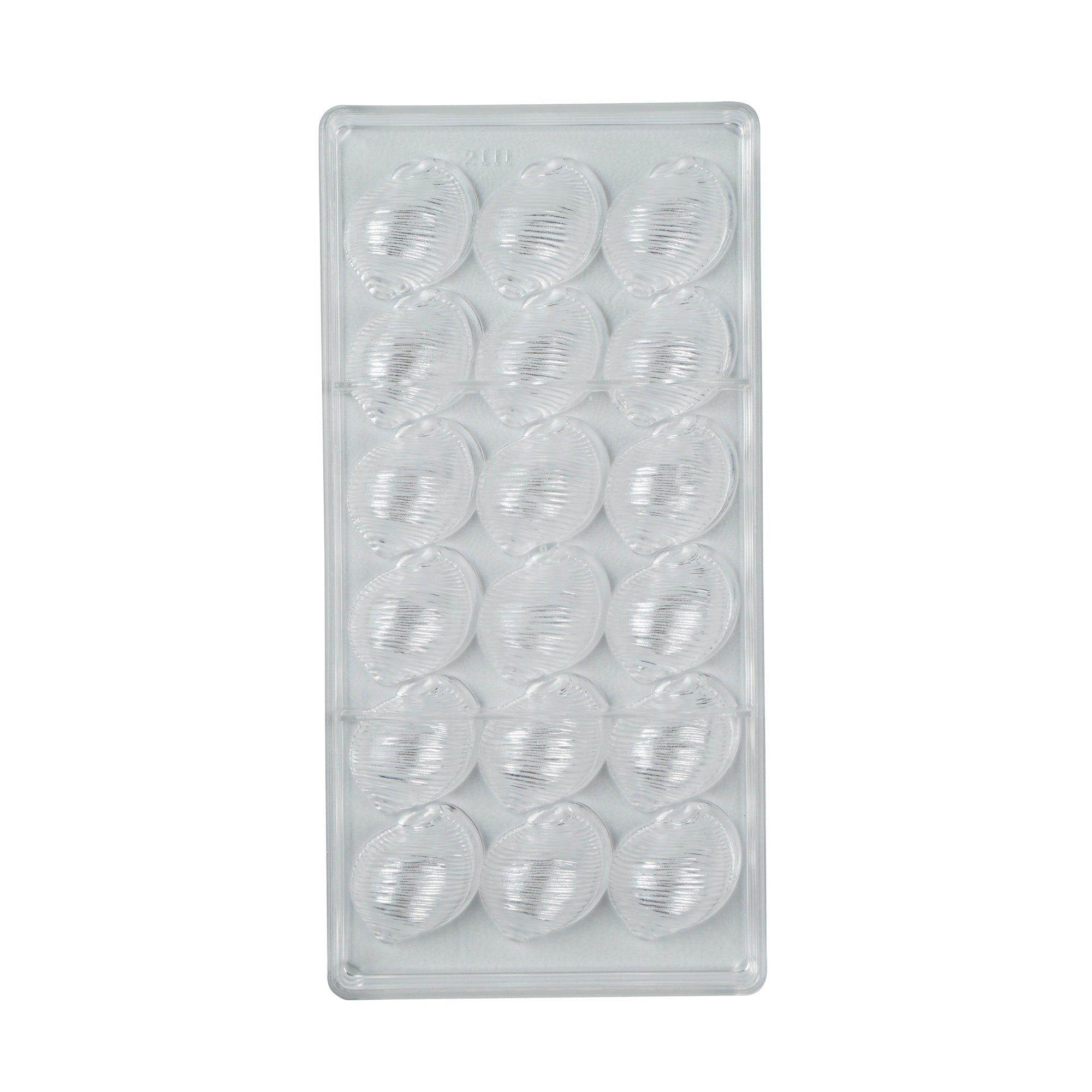 Pastry Tek Polycarbonate Sea Shell Candy / Chocolate Mold - 18-Compartment - 1 count box