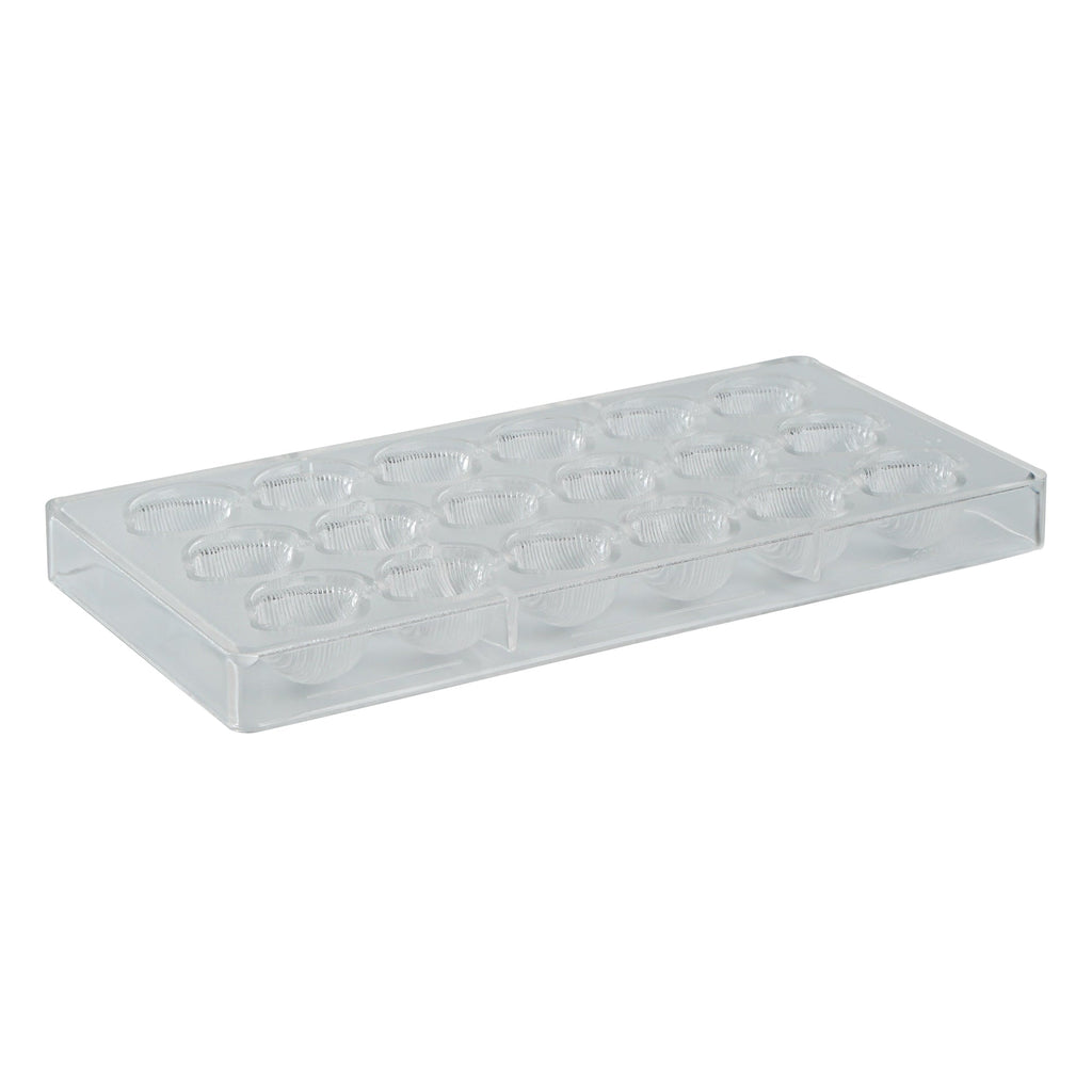 Pastry Tek Polycarbonate Sea Shell Candy / Chocolate Mold - 18-Compartment - 1 count box