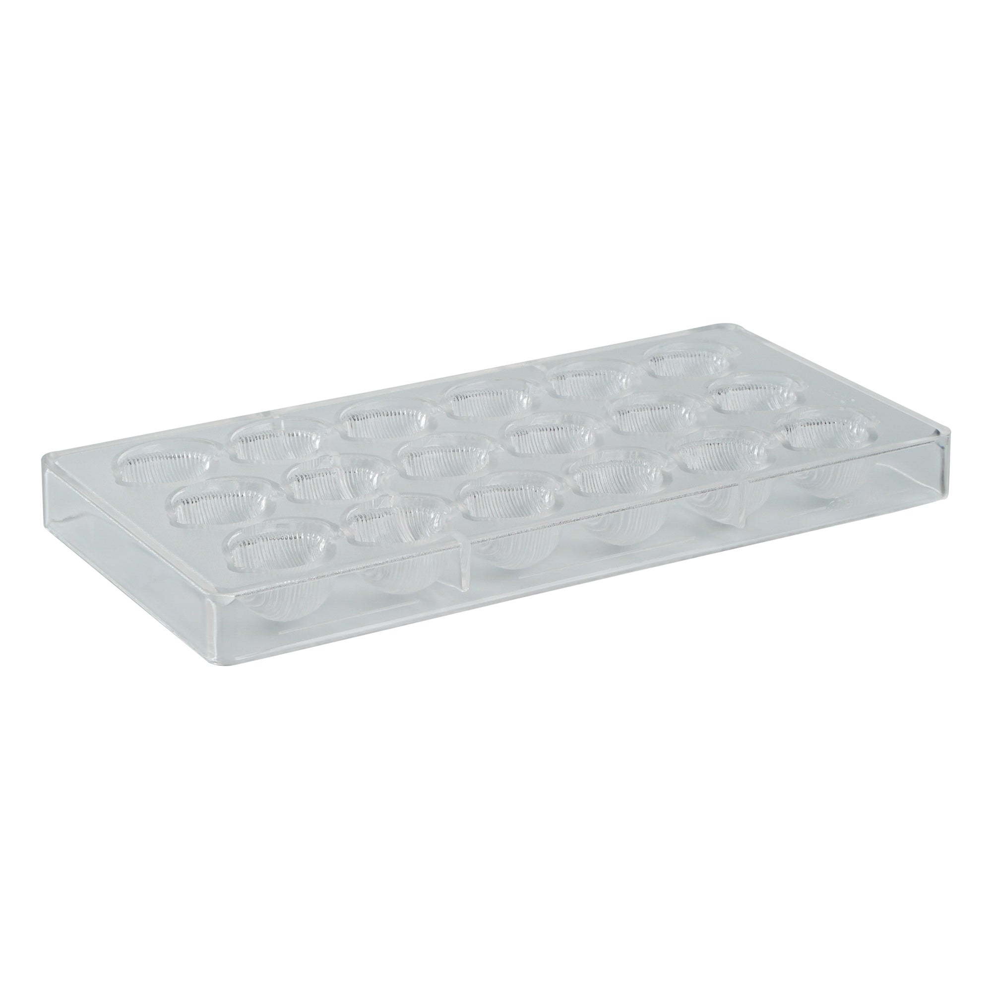 Pastry Tek Polycarbonate Sea Shell Candy / Chocolate Mold - 18-Compartment - 1 count box