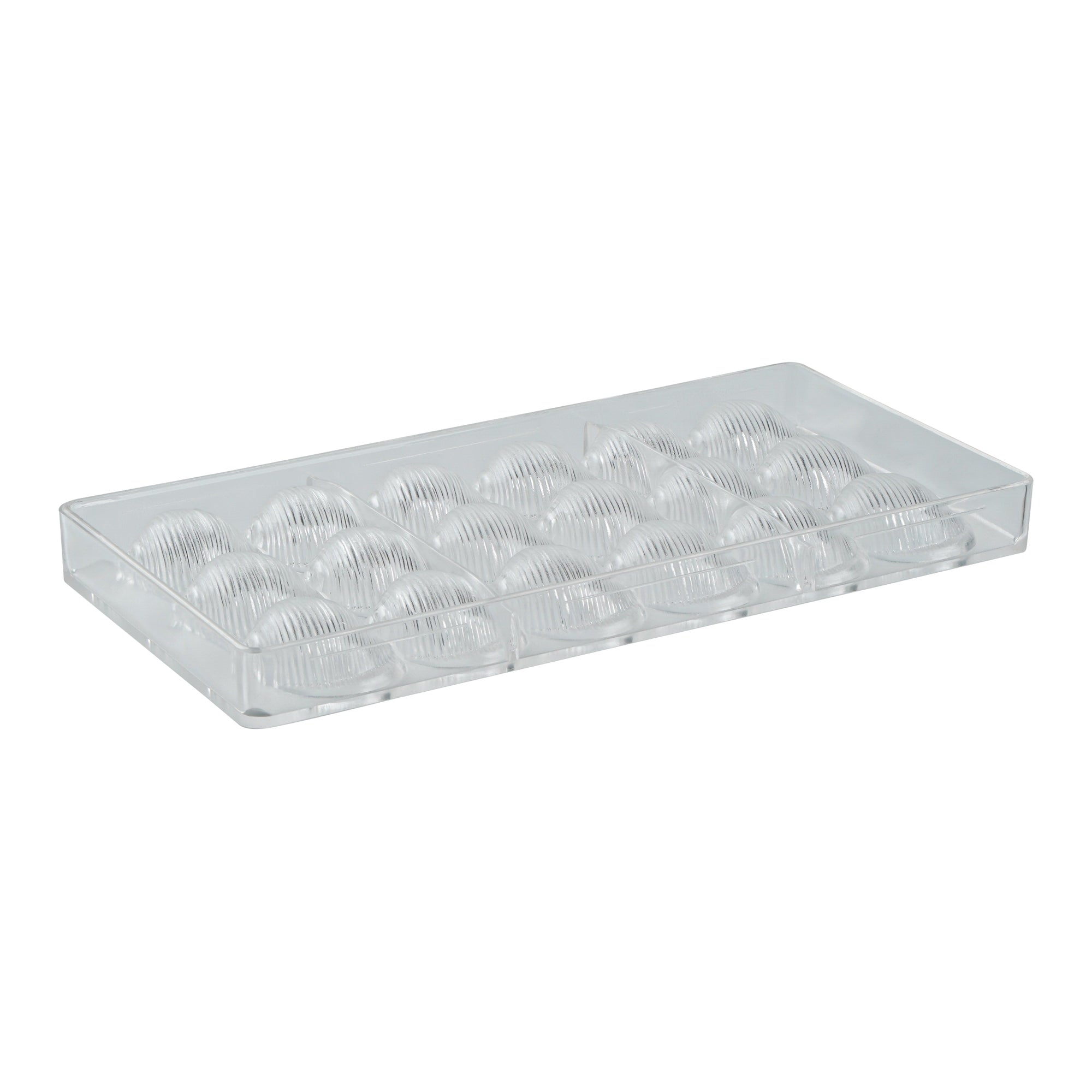 Pastry Tek Polycarbonate Sea Shell Candy / Chocolate Mold - 18-Compartment - 10 count box