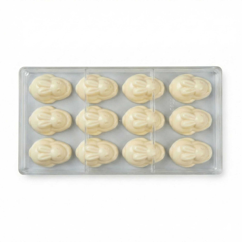 Pastry Tek Polycarbonate Bunny Candy / Chocolate Mold - 12-Compartment - 1 count box
