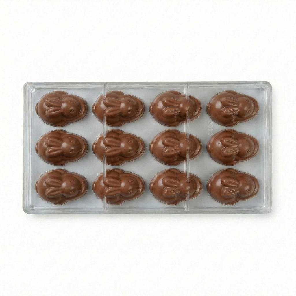 Pastry Tek Polycarbonate Bunny Candy / Chocolate Mold - 12-Compartment - 1 count box