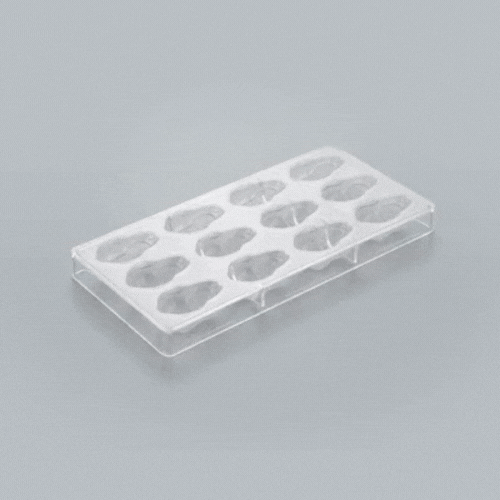 Pastry Tek Polycarbonate Bunny Candy / Chocolate Mold - 12-Compartment - 1 count box