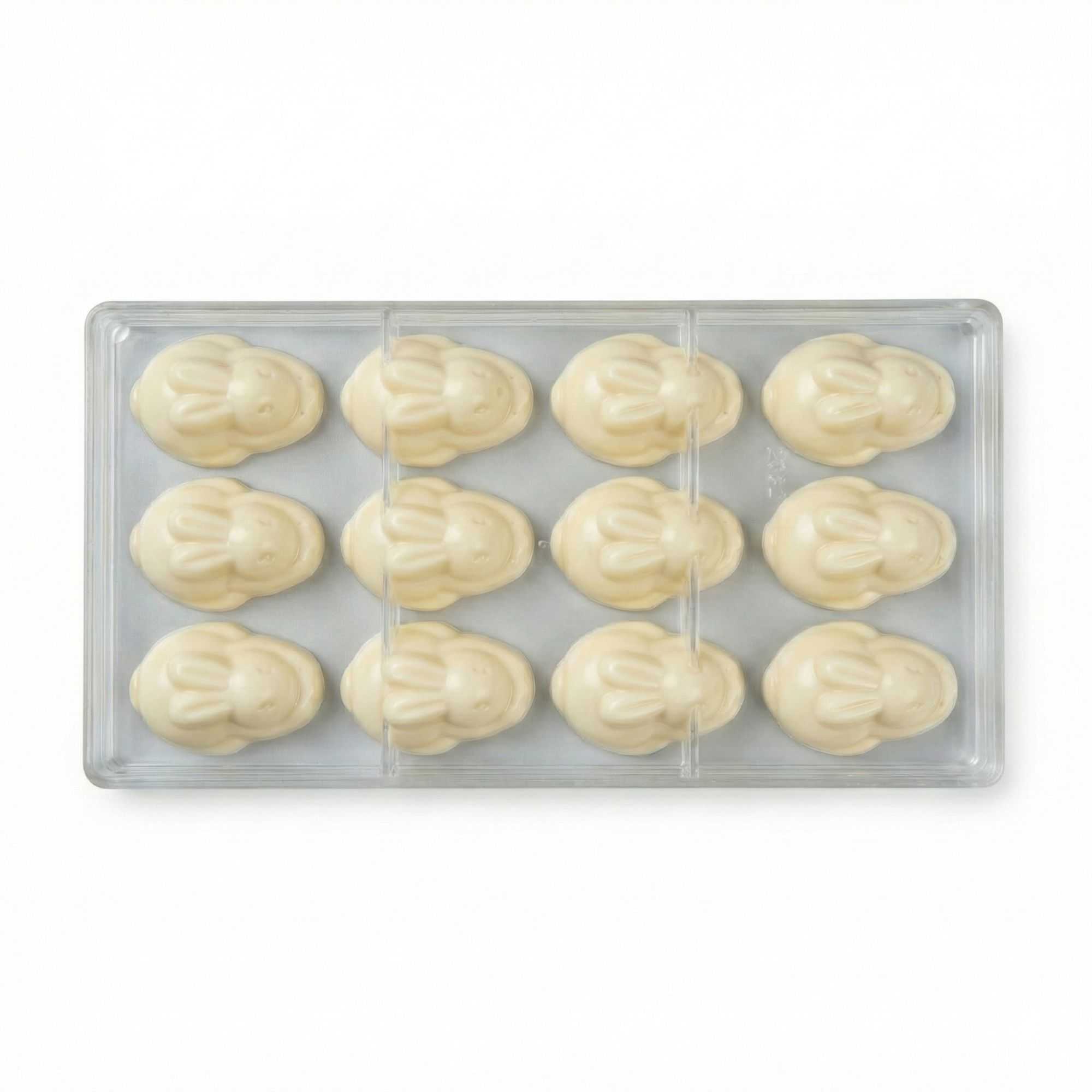 Pastry Tek Polycarbonate Bunny Candy / Chocolate Mold - 12-Compartment - 10 count box