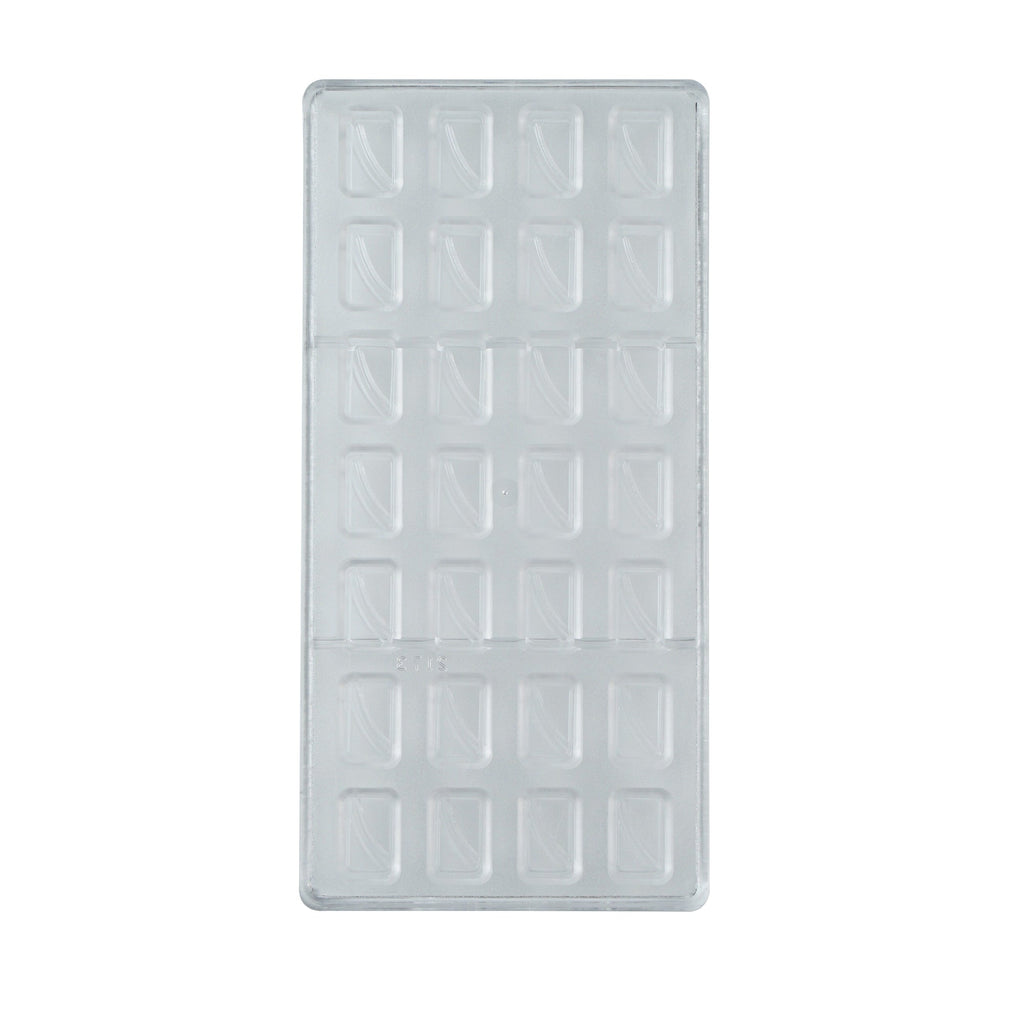 Pastry Tek Polycarbonate Wave Candy / Chocolate Mold - 28-Compartment - 1 count box