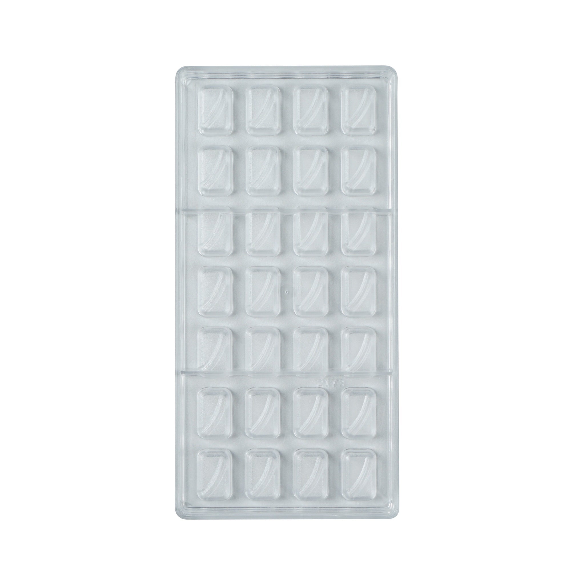 Pastry Tek Polycarbonate Wave Candy / Chocolate Mold - 28-Compartment - 10 count box