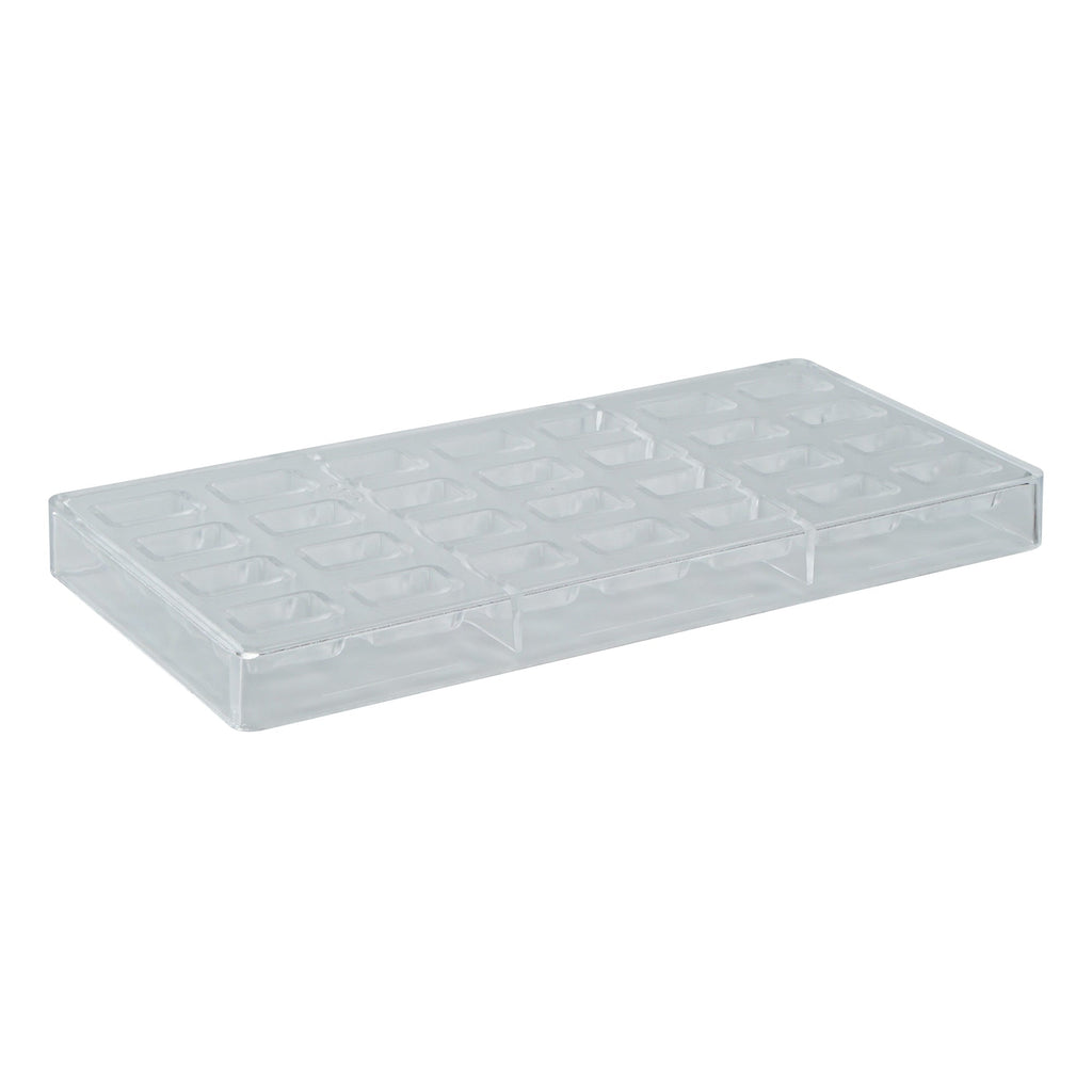 Pastry Tek Polycarbonate Wave Candy / Chocolate Mold - 28-Compartment - 10 count box