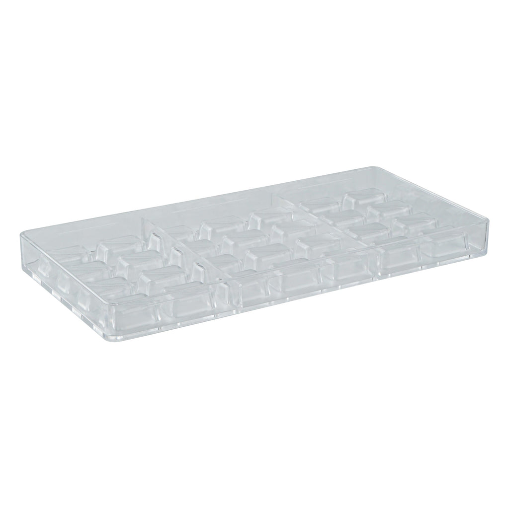 Pastry Tek Polycarbonate Wave Candy / Chocolate Mold - 28-Compartment - 10 count box