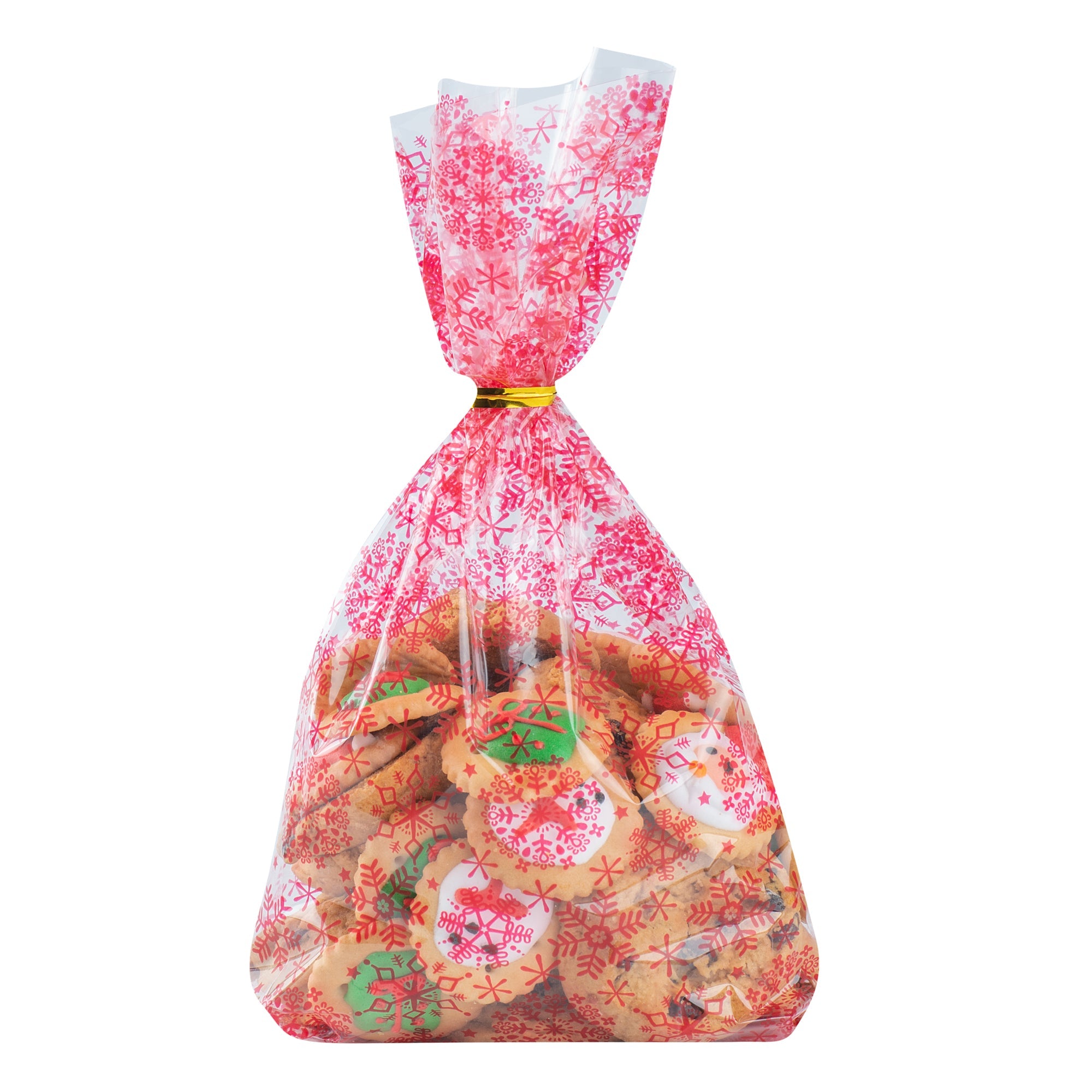 Bag Tek Plastic Candy Bag - Snowflakes - 4" x 2" x 9 1/2" - 100 count box