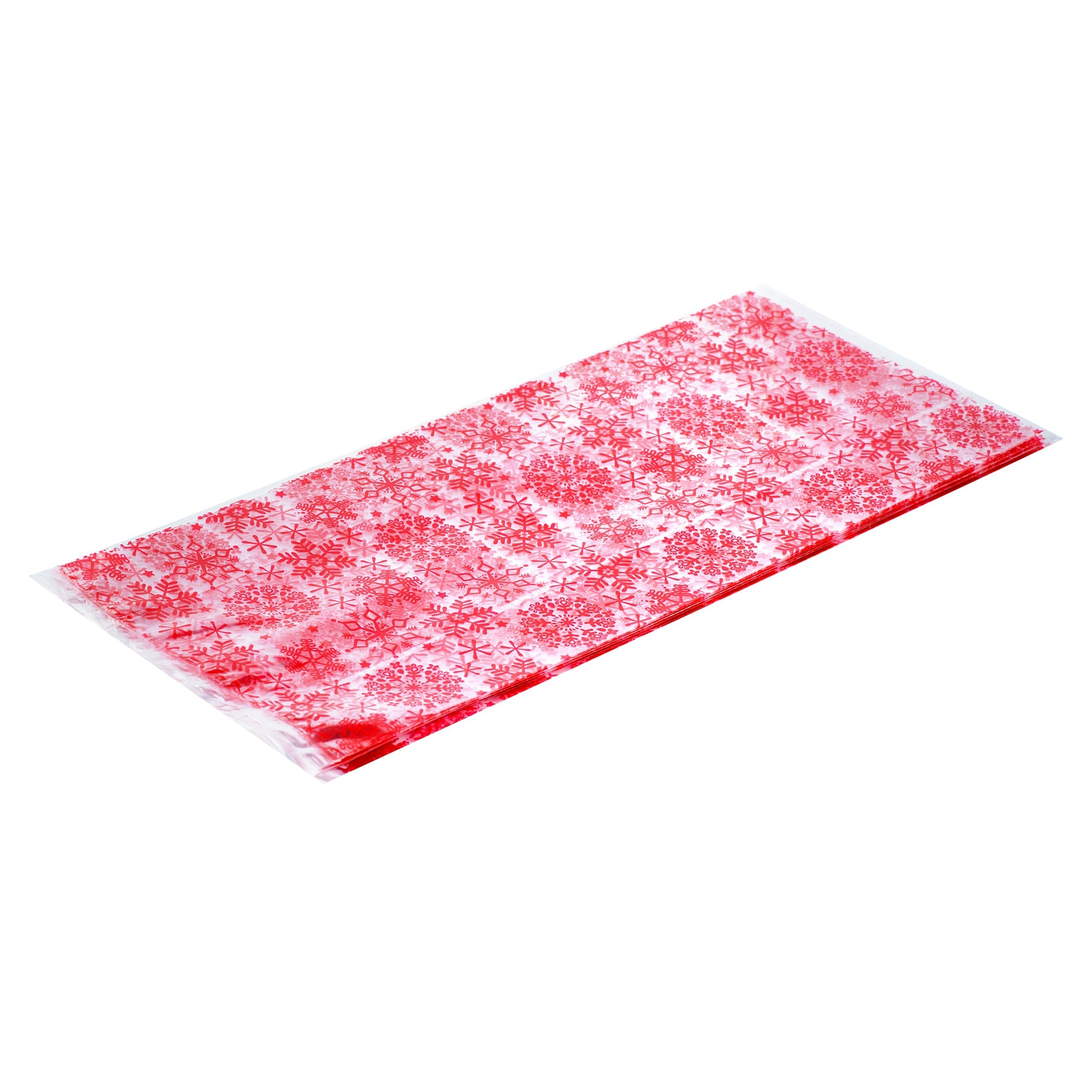 Bag Tek Plastic Candy Bag - Snowflakes - 4" x 2" x 9 1/2" - 100 count box
